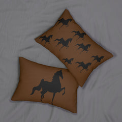 Saddlebred Print Spun Polyester Lumbar Pillow - AdeleEmbroidery