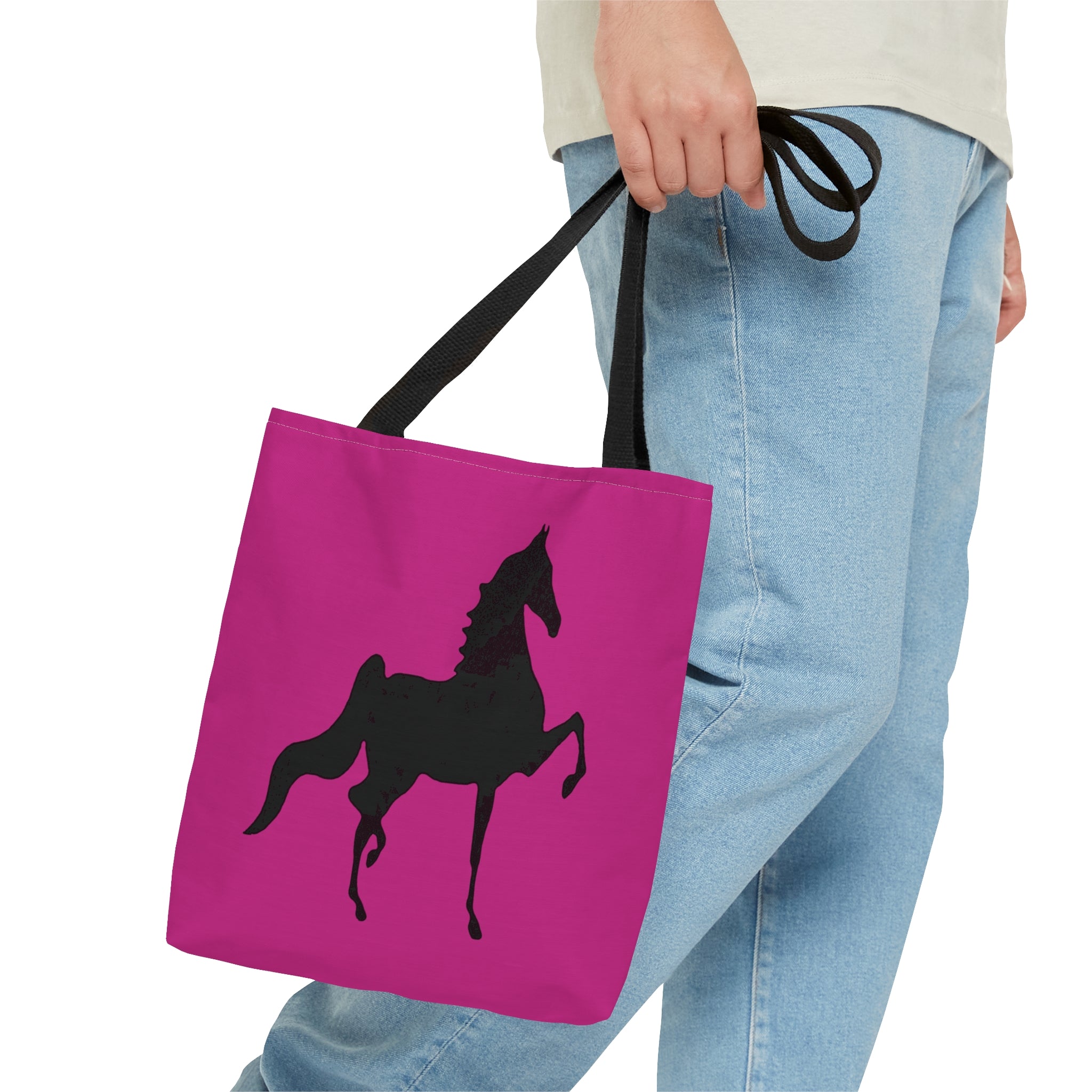 Saddlebred Print Tote Bag- Pink Magenta