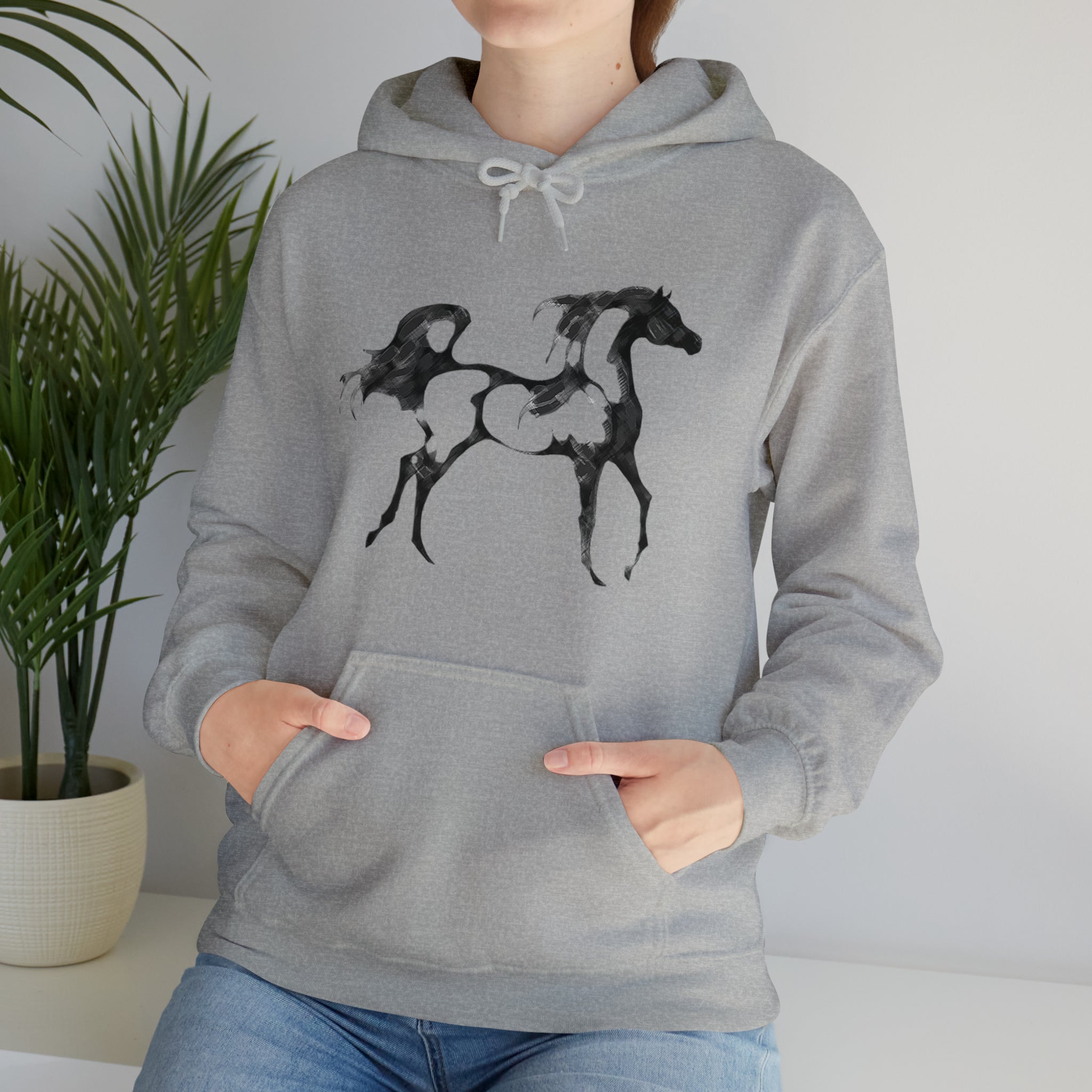 Unisex Heavy Blend™ Hooded Sweatshirt Arabian Horse front Print