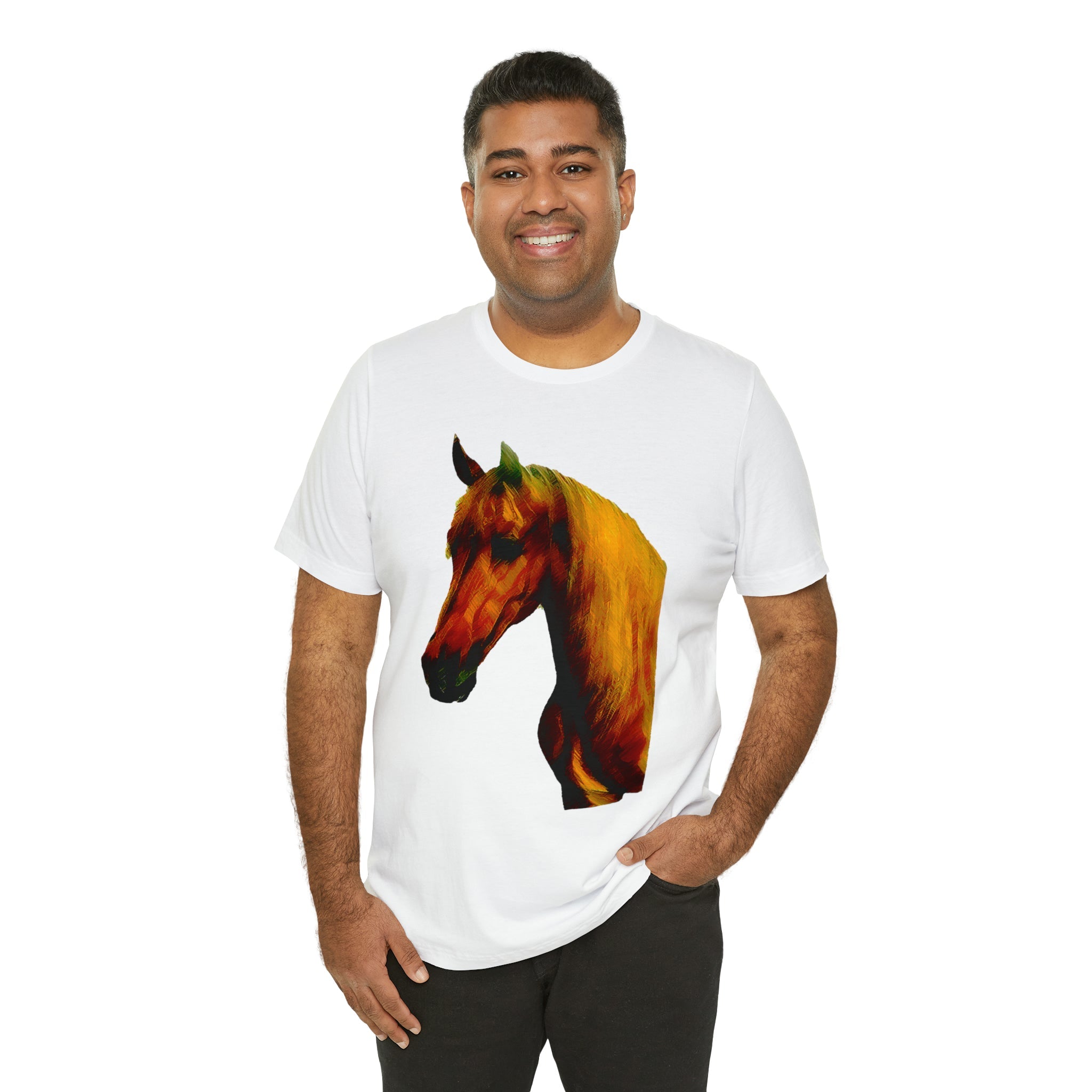 Unisex Jersey Short Sleeve Tee Horse Head Print