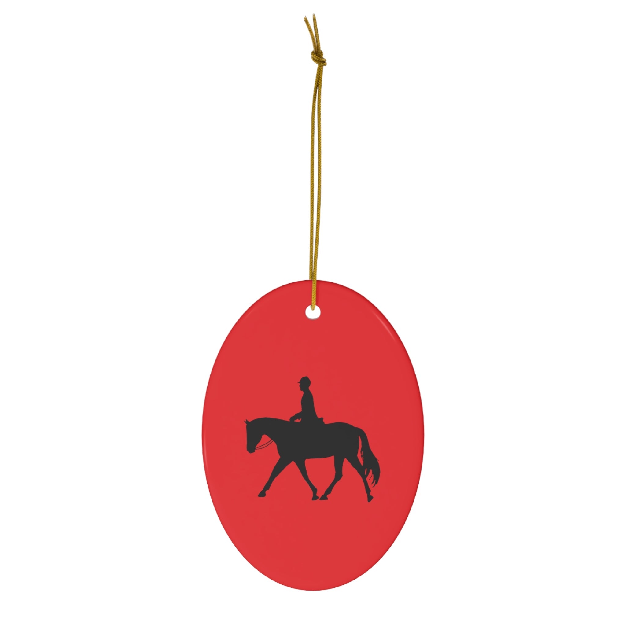 Ceramic Ornaments Red with English Rider