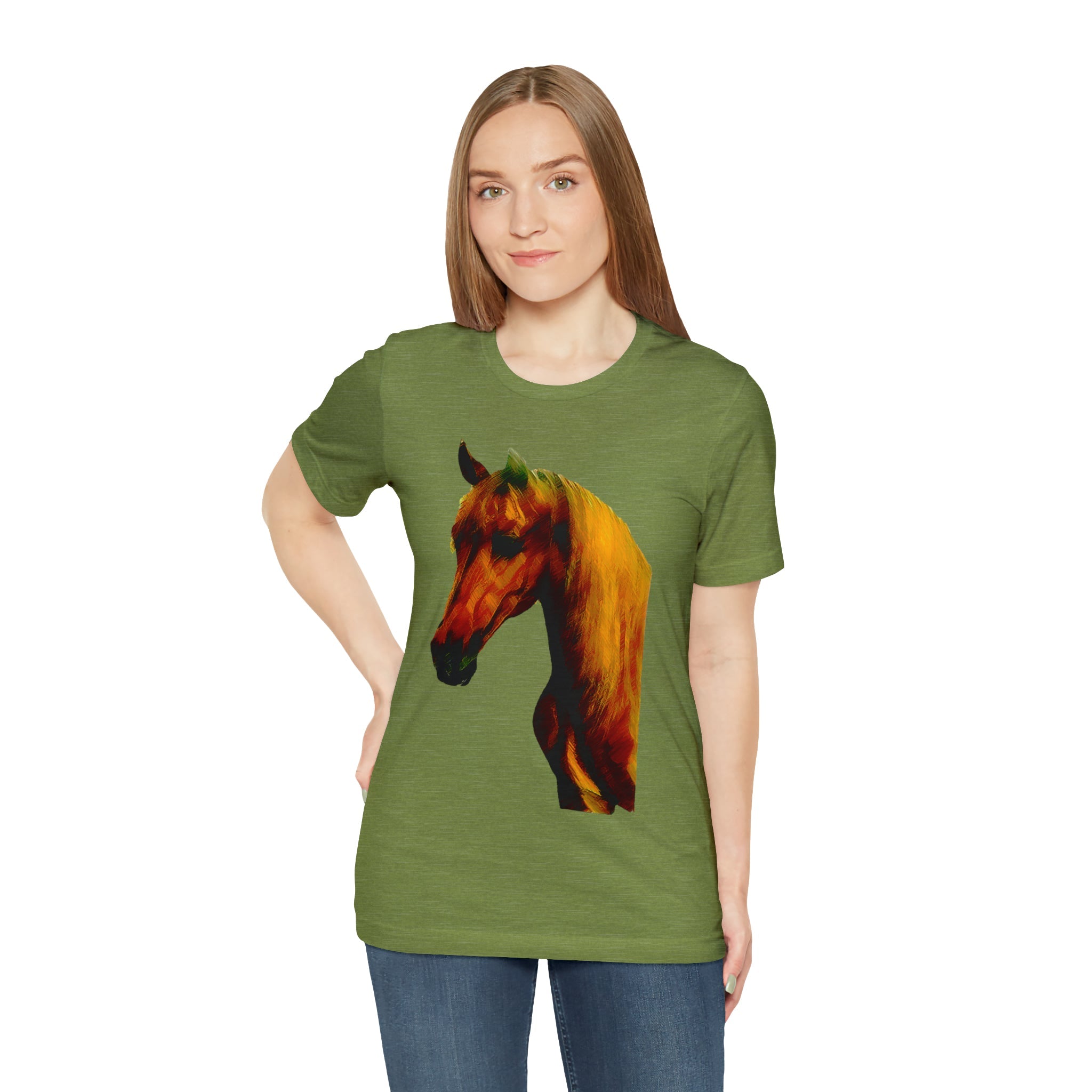 Unisex Jersey Short Sleeve Tee Horse Head Print