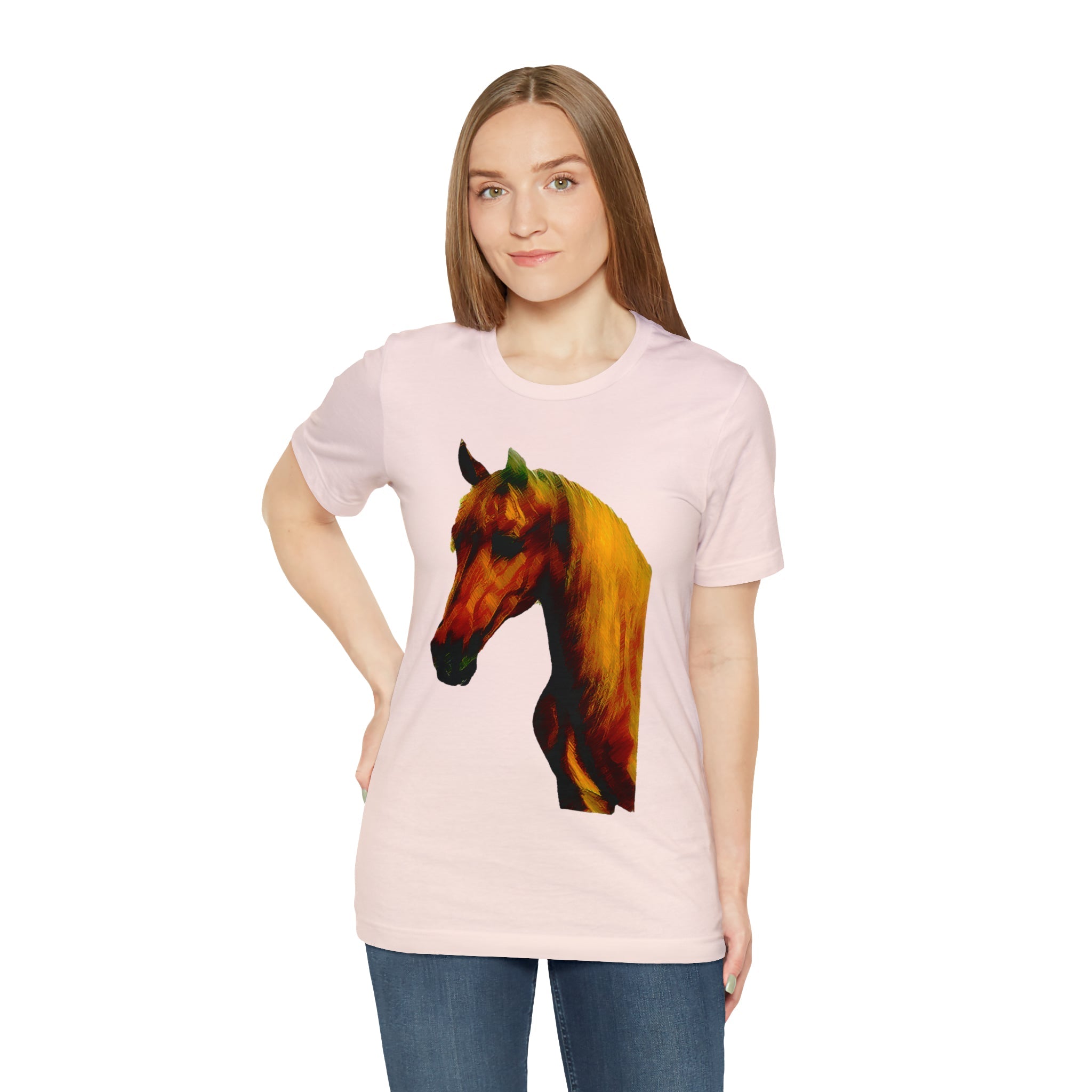 Unisex Jersey Short Sleeve Tee Horse Head Print