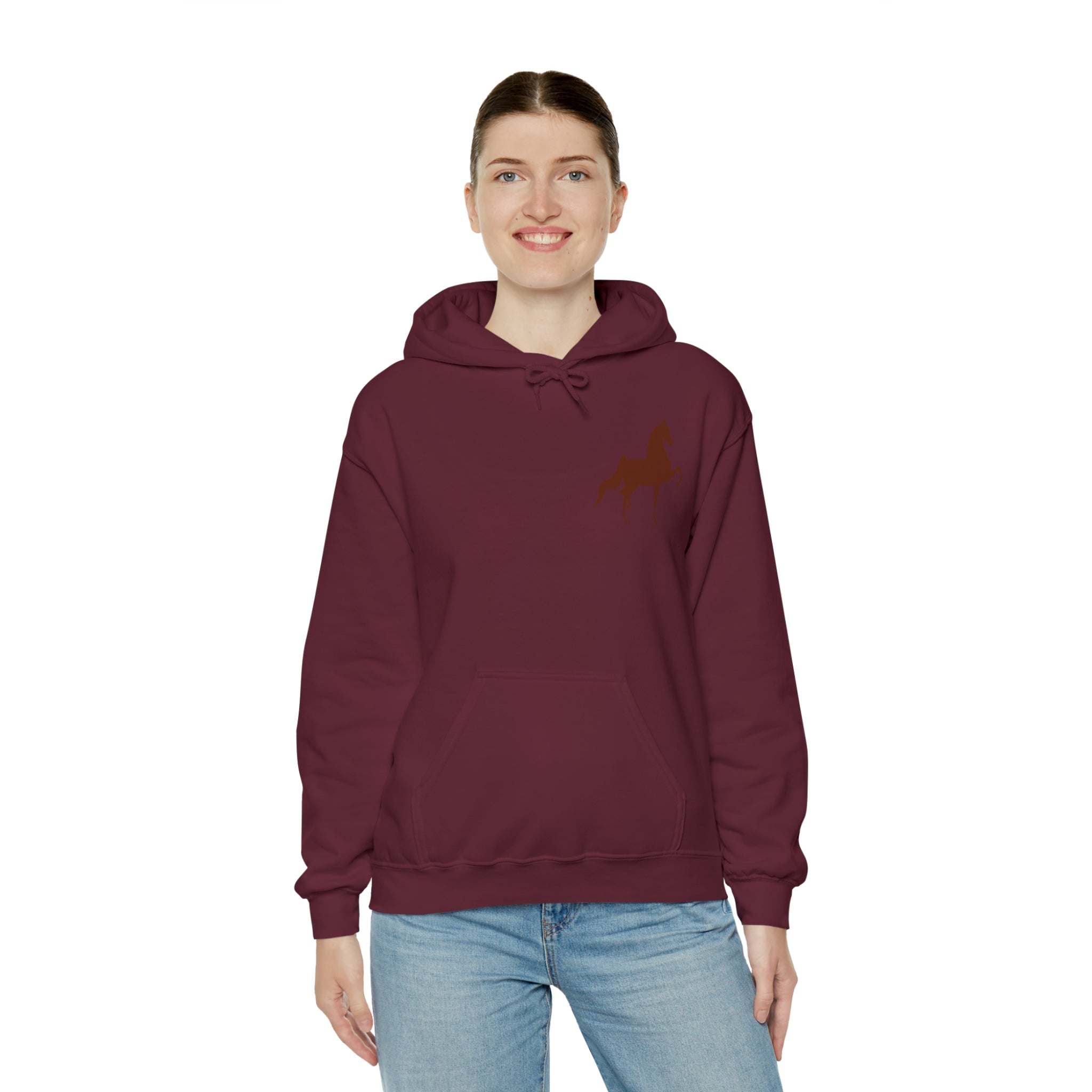 Unisex Heavy Blend™ Hooded Sweatshirt Front and Back Saddlebred Print