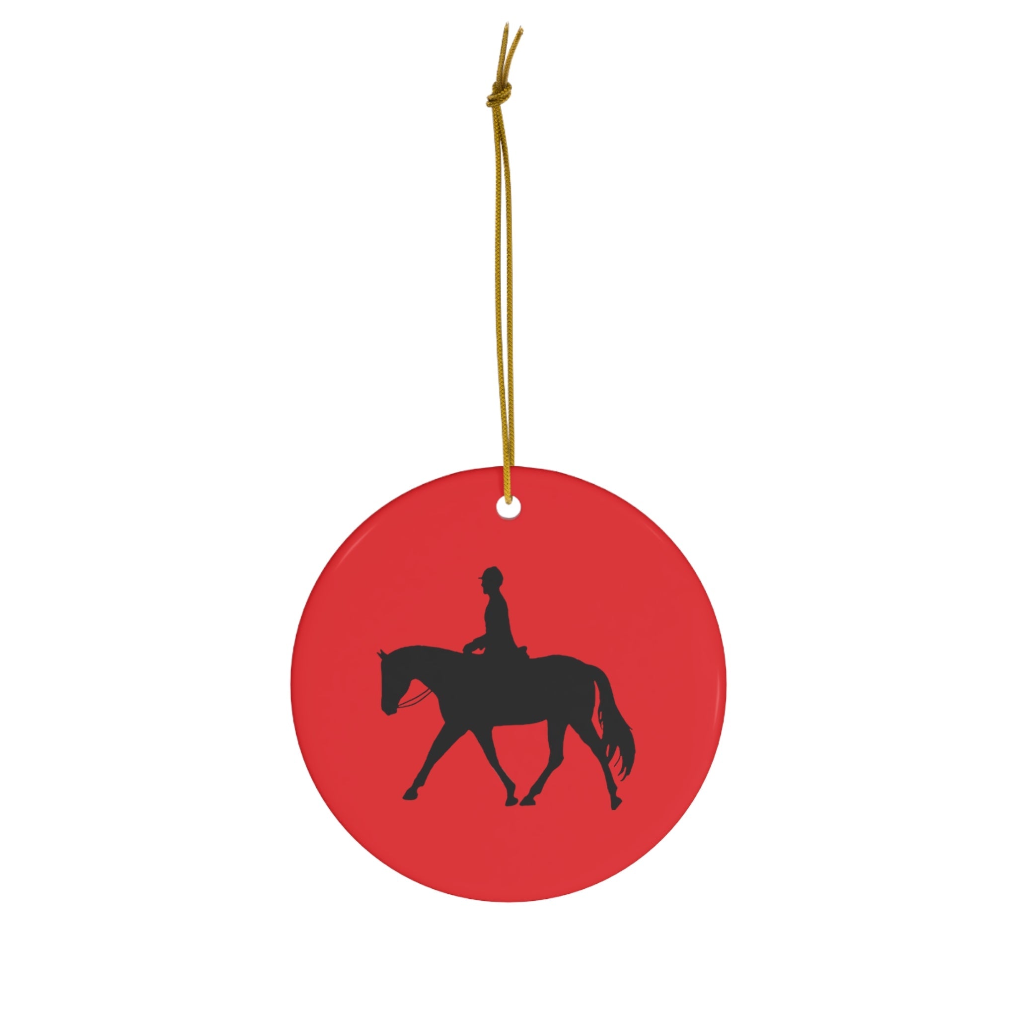 Ceramic Ornaments Red with English Rider