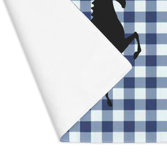 Placemat Blue and White with Black Saddlebred