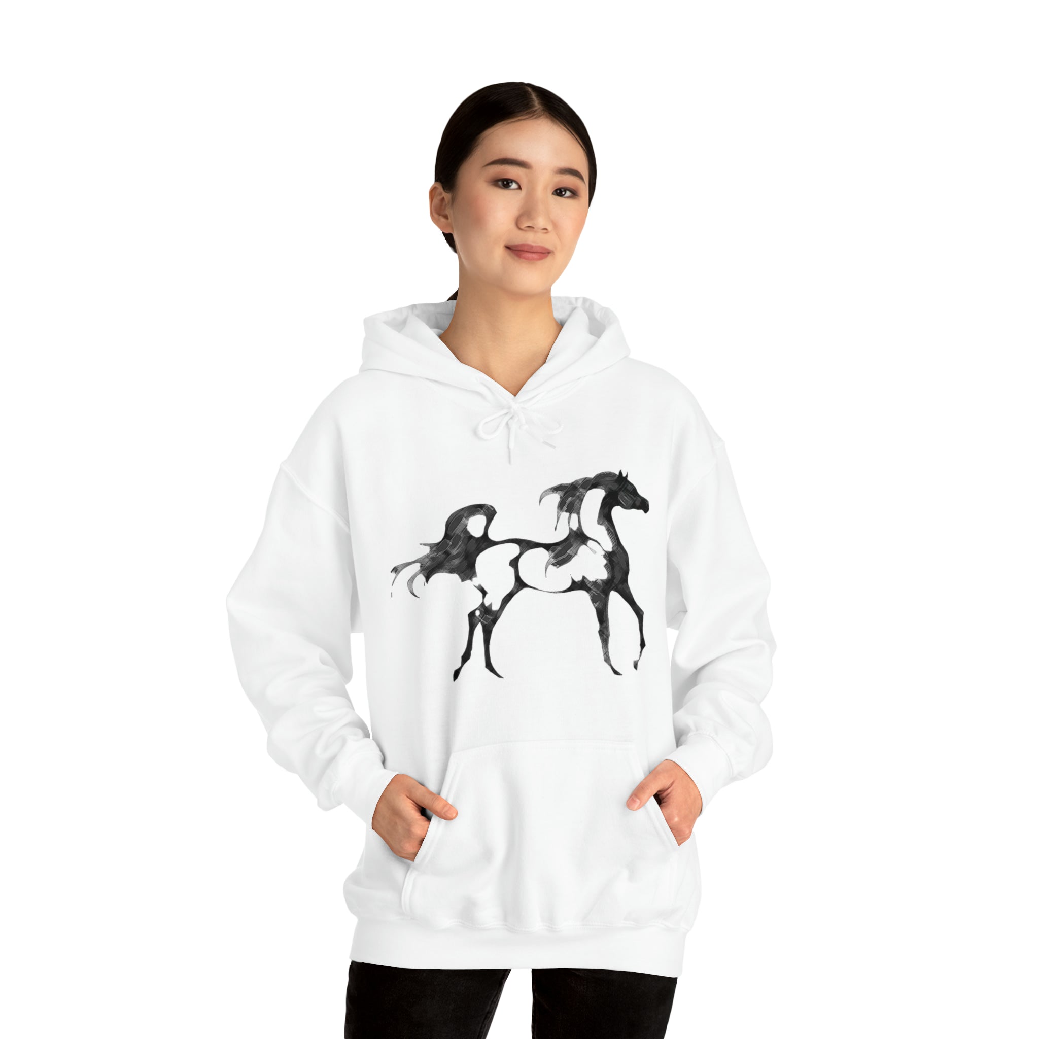 Unisex Heavy Blend™ Hooded Sweatshirt Arabian Horse front Print