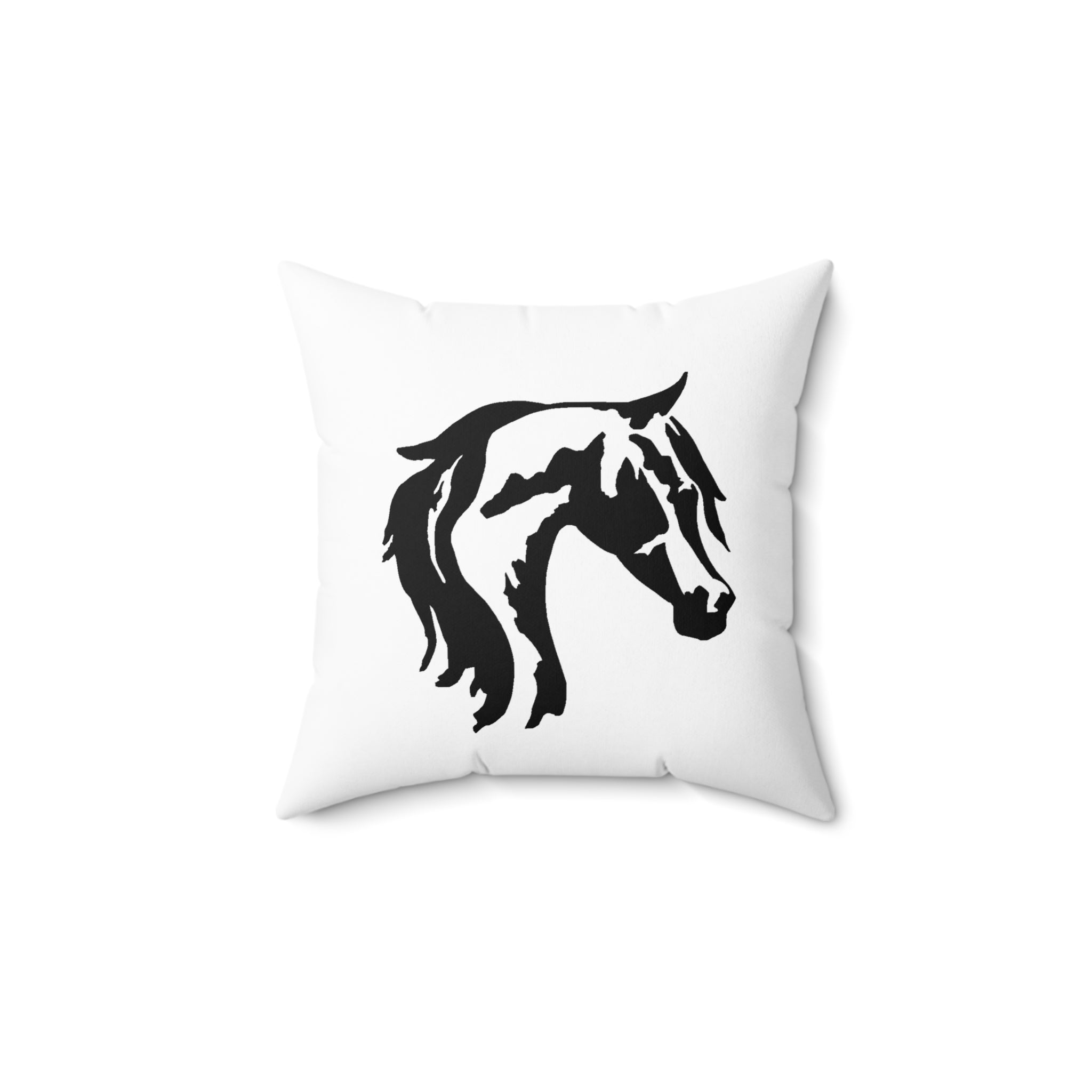 Spun Polyester Square Pillow Horse Head Print