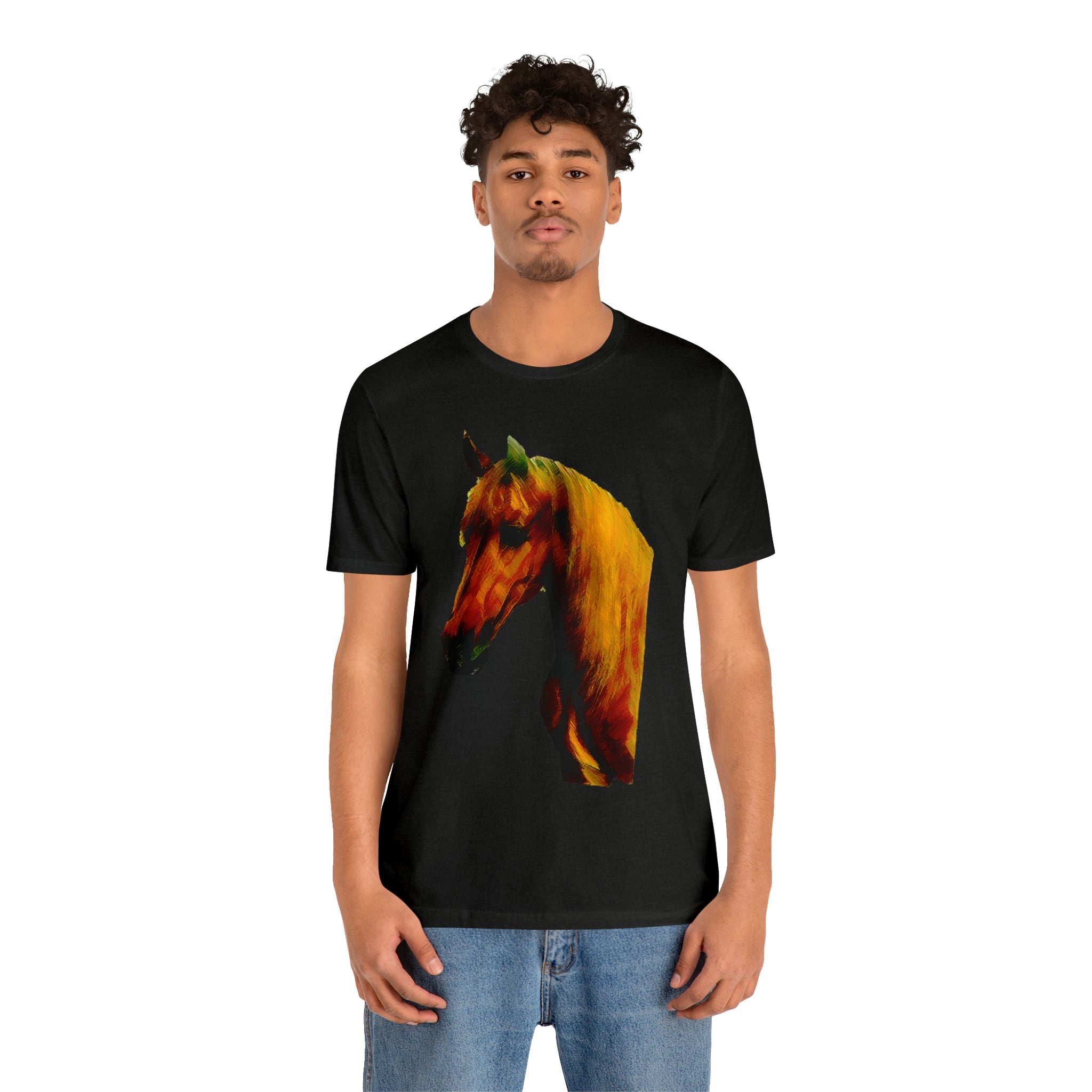 Unisex Jersey Short Sleeve Tee Horse Head Print