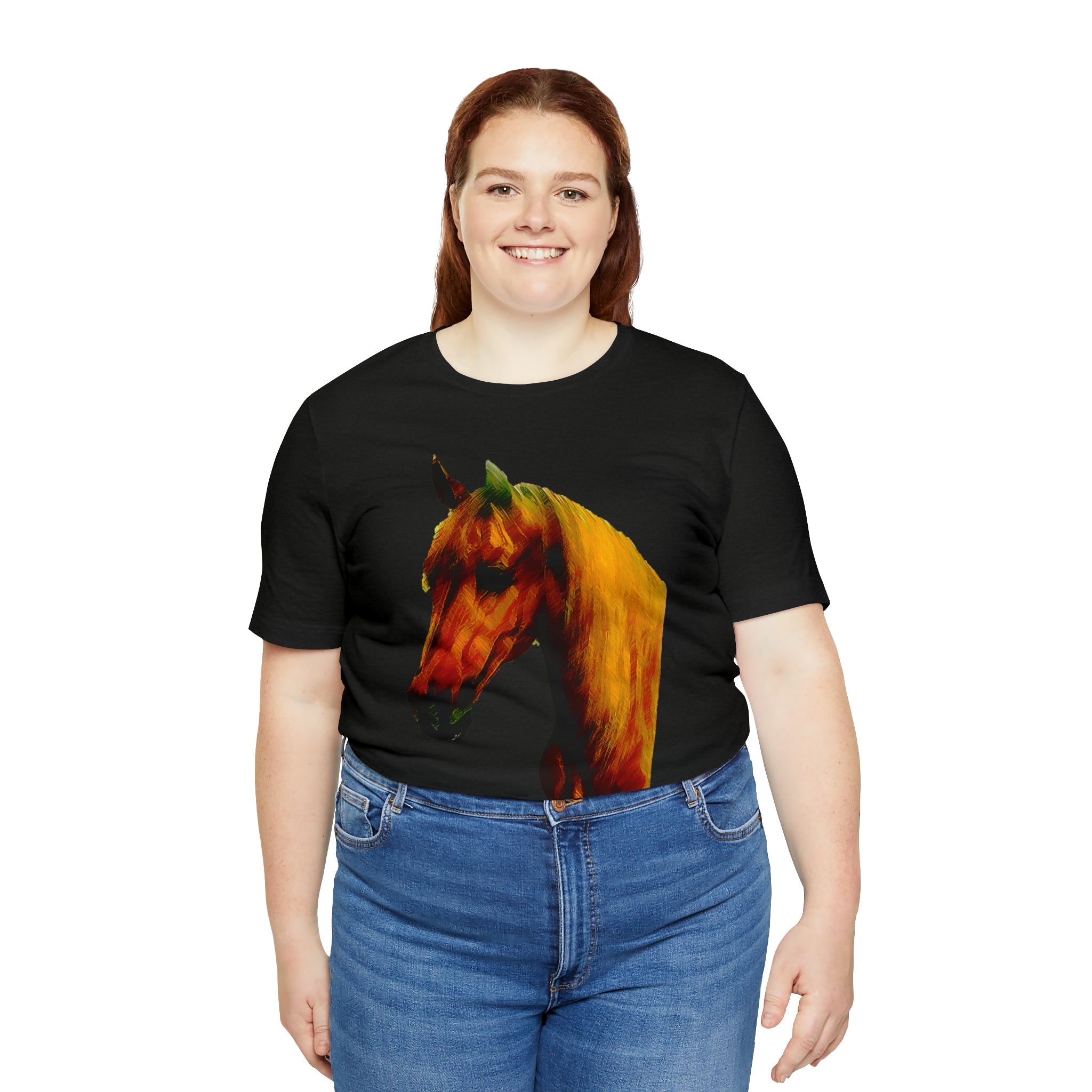 Unisex Jersey Short Sleeve Tee Horse Head Print