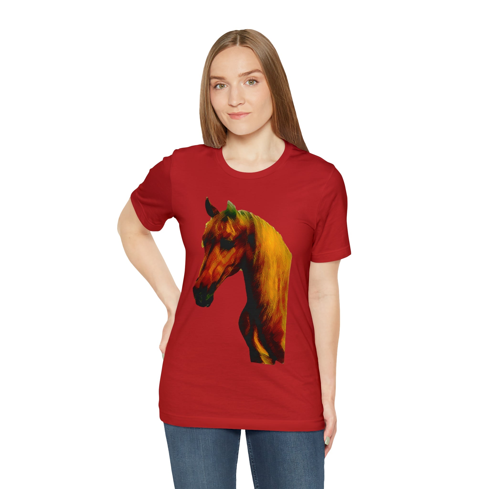 Unisex Jersey Short Sleeve Tee Horse Head Print