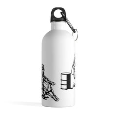 Barrel Racing Print Stainless Steel Water Bottle WHITE