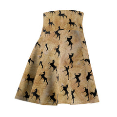 Women's Skater Skirt Brown and Black Saddlebred Print