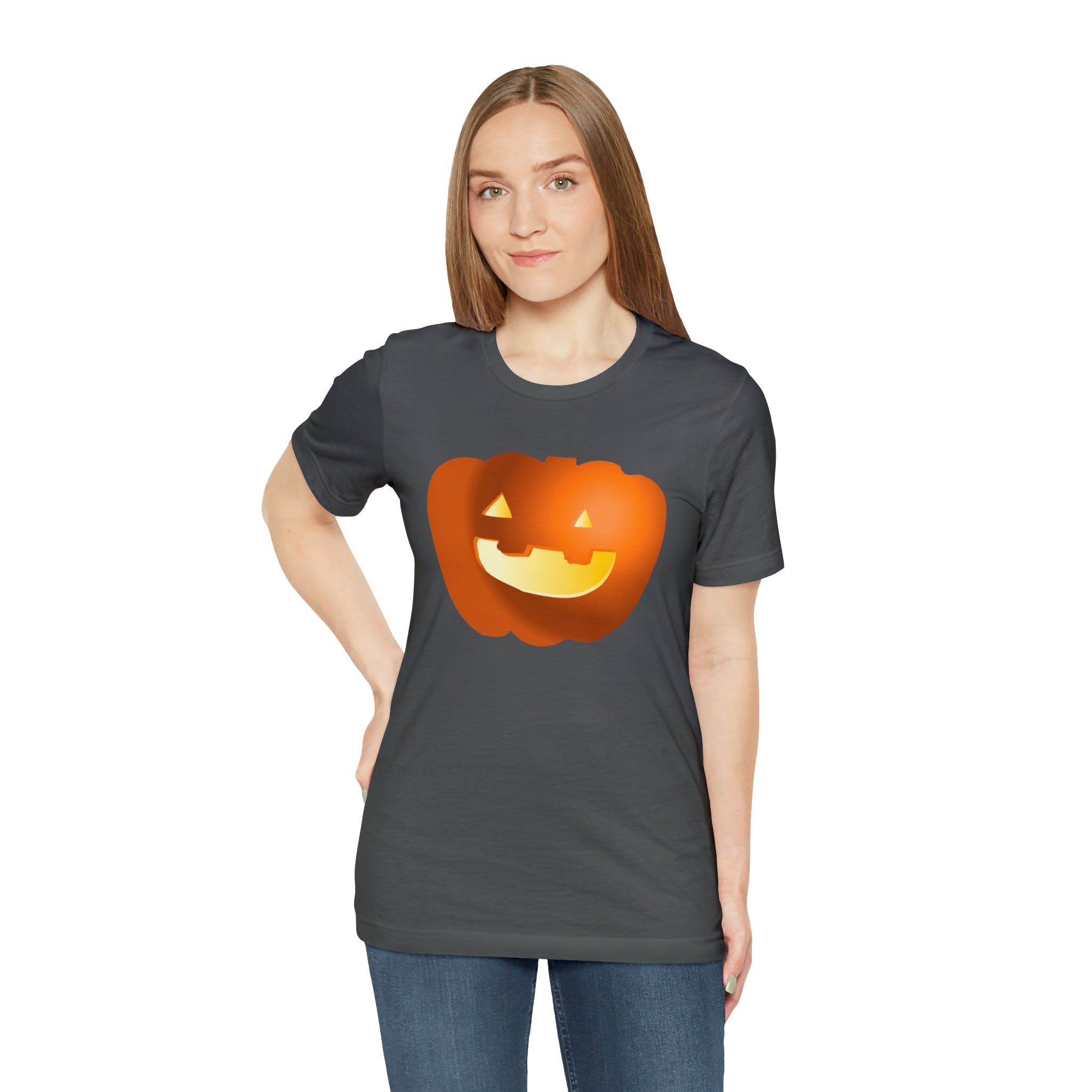 Unisex Jersey Short Sleeve Tee with Pumpkin Print