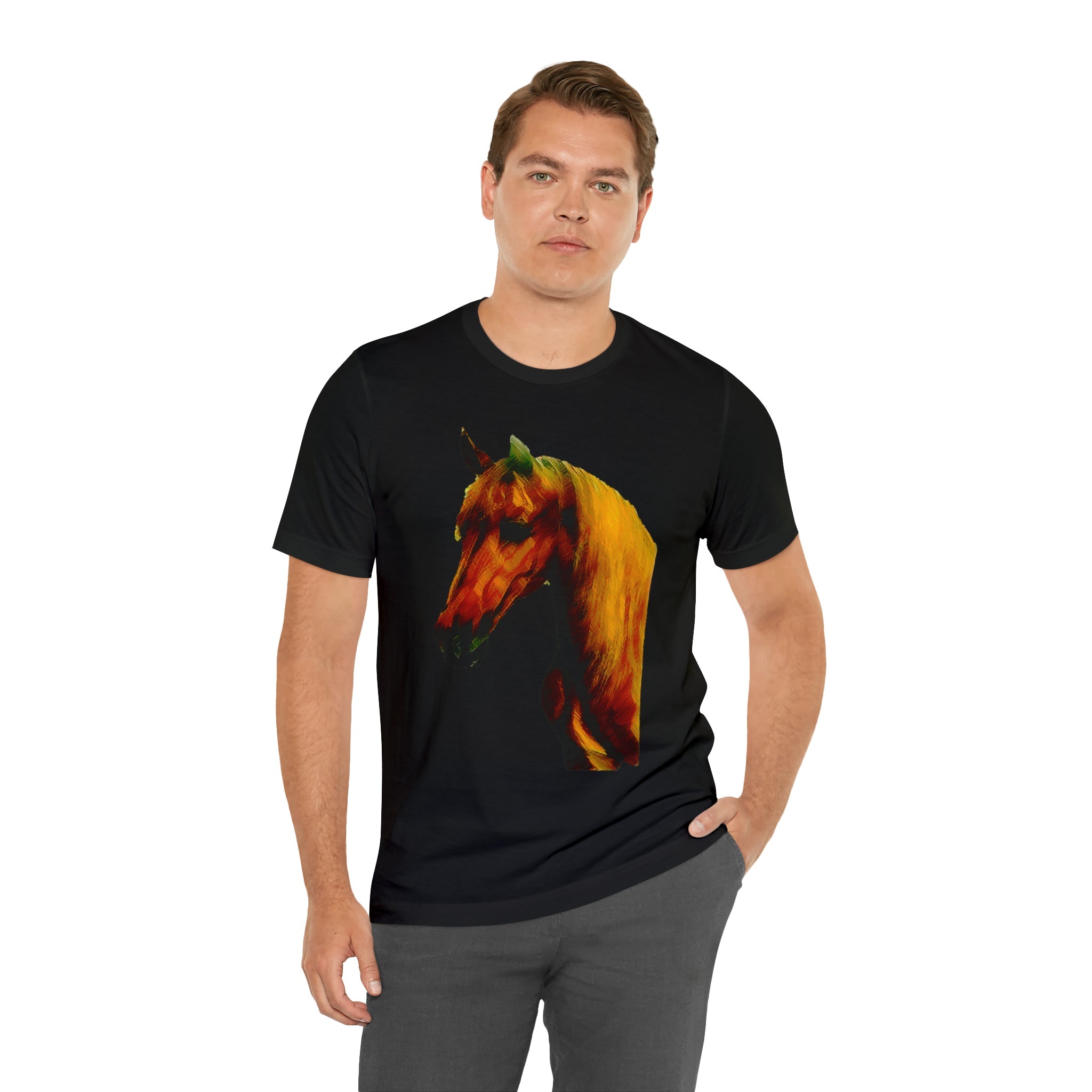 Unisex Jersey Short Sleeve Tee Horse Head Print