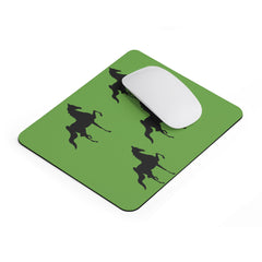 Mousepad Green with Black Saddlebred Print