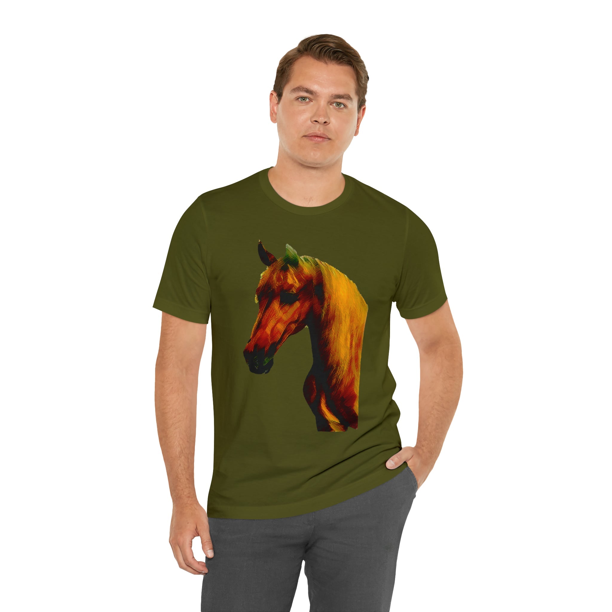 Unisex Jersey Short Sleeve Tee Horse Head Print