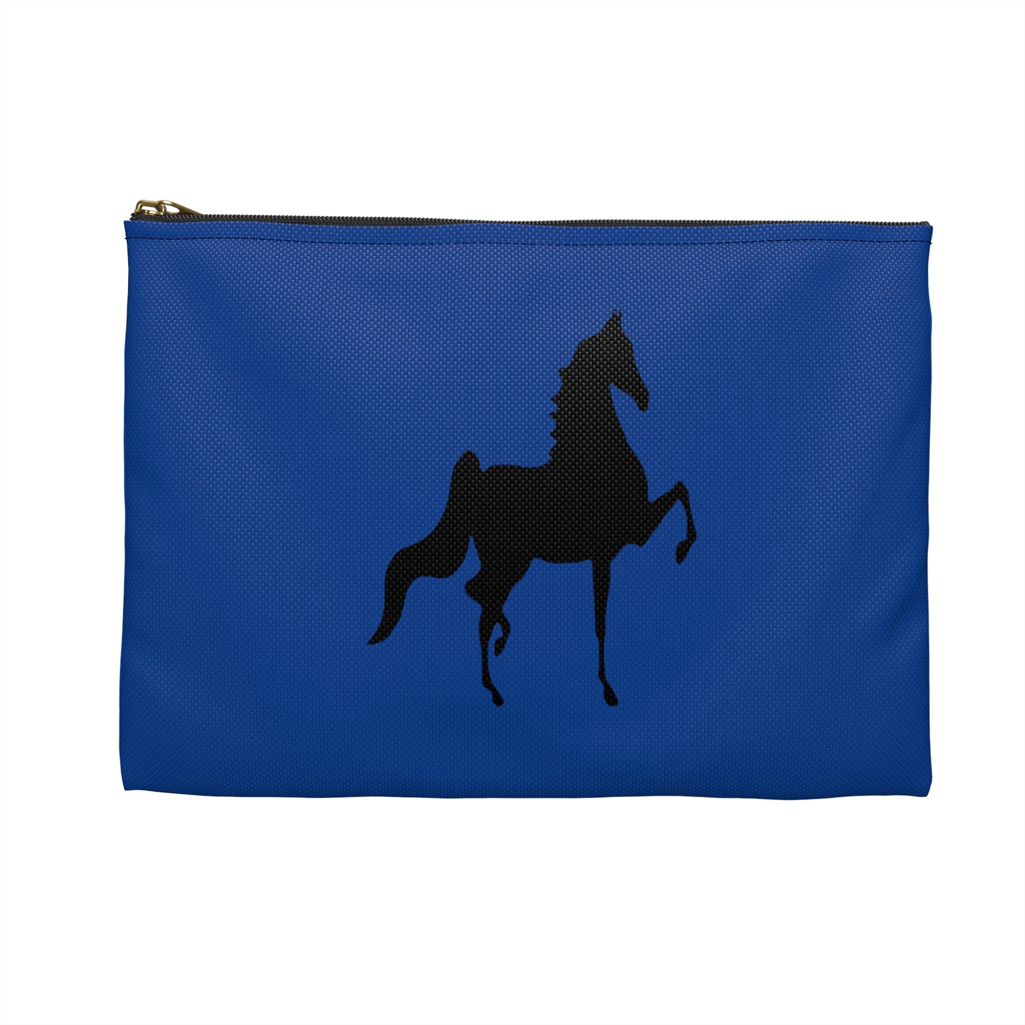 Accessory Pouch Blue with Saddlebred Print both sides