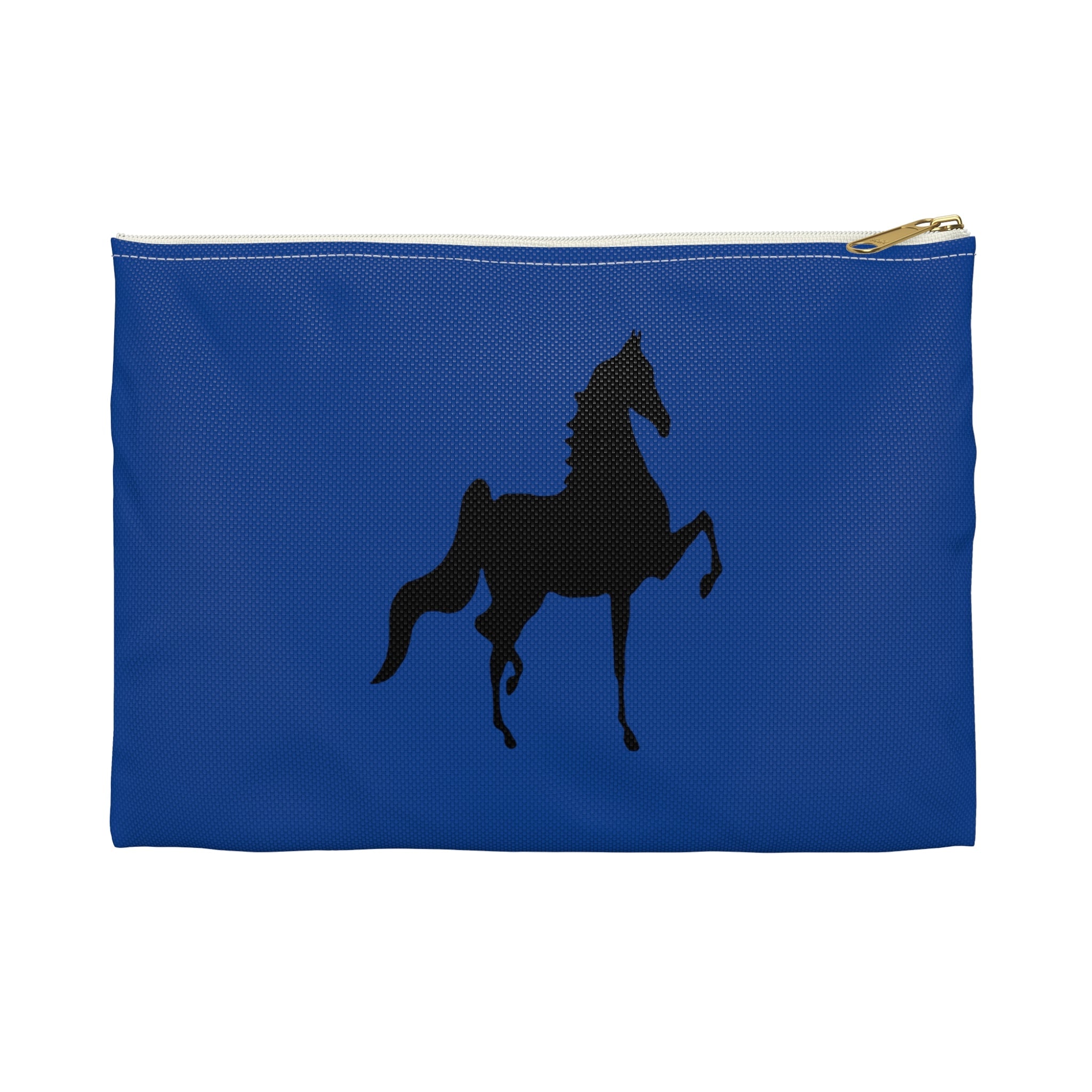 Accessory Pouch Blue with Saddlebred Print both sides