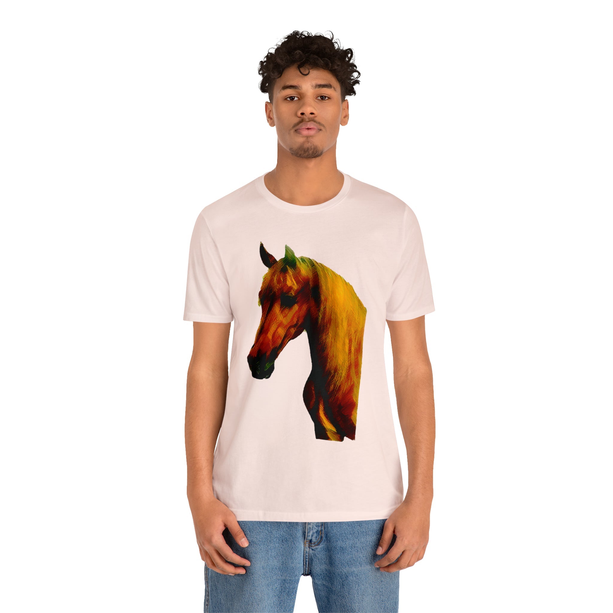 Unisex Jersey Short Sleeve Tee Horse Head Print