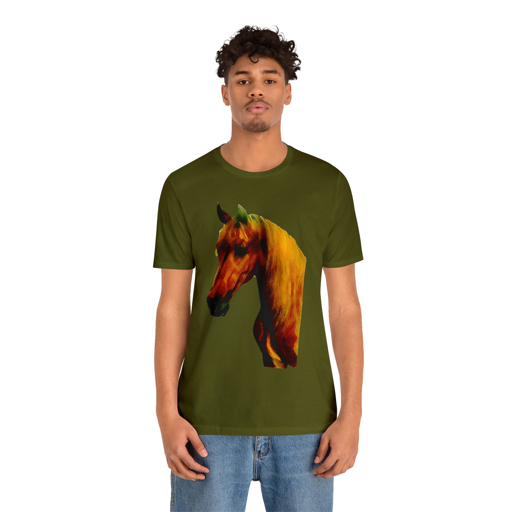 Unisex Jersey Short Sleeve Tee Horse Head Print