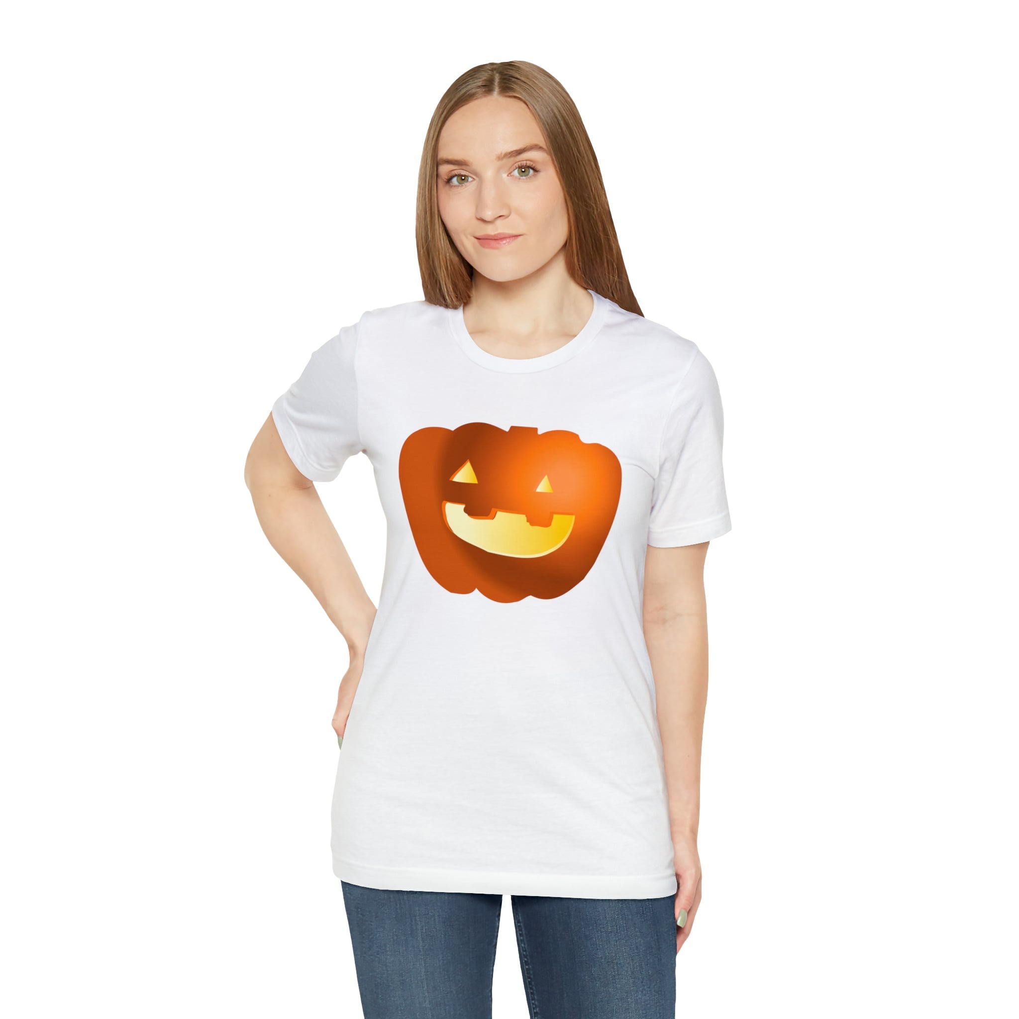 Unisex Jersey Short Sleeve Tee with Pumpkin Print