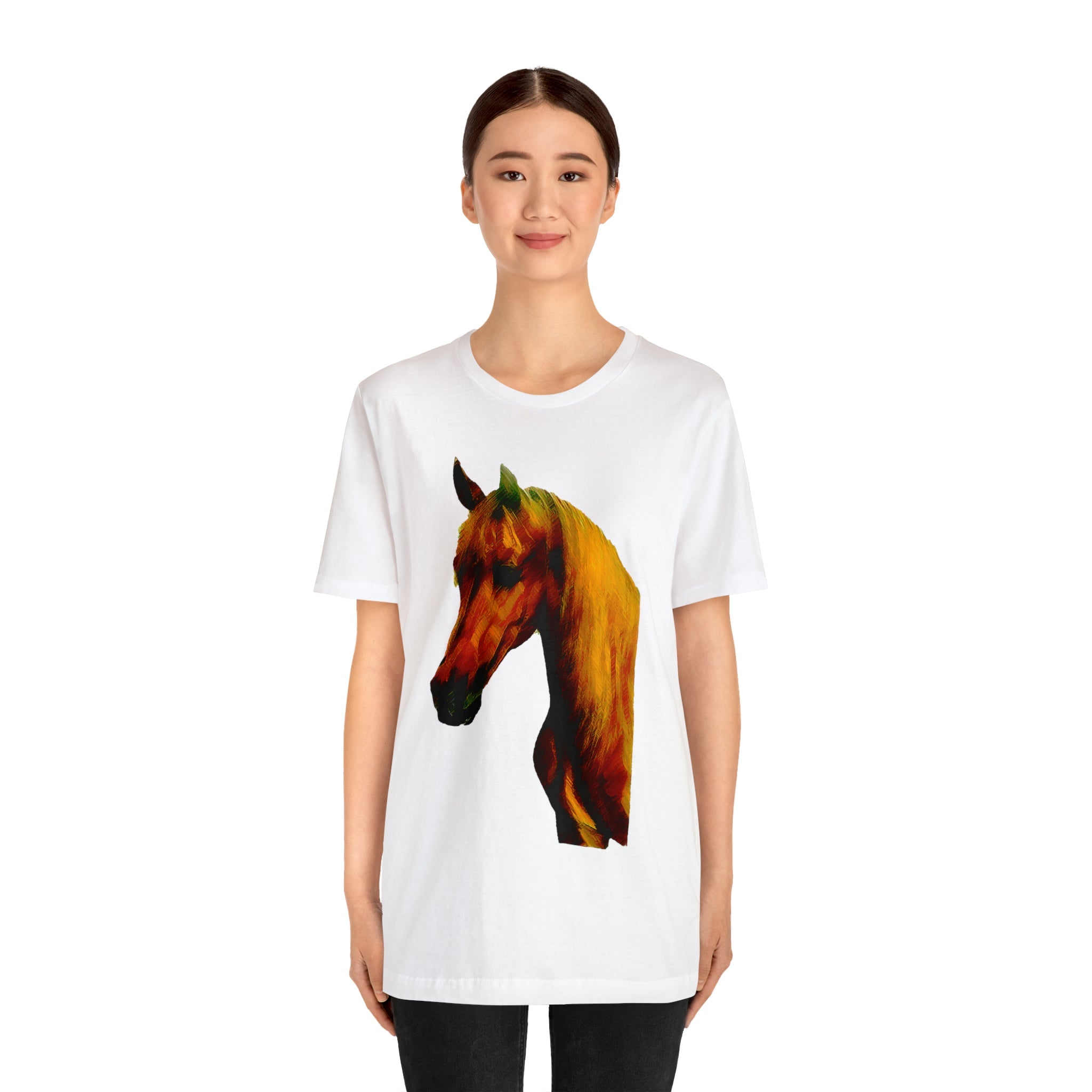 Unisex Jersey Short Sleeve Tee Horse Head Print