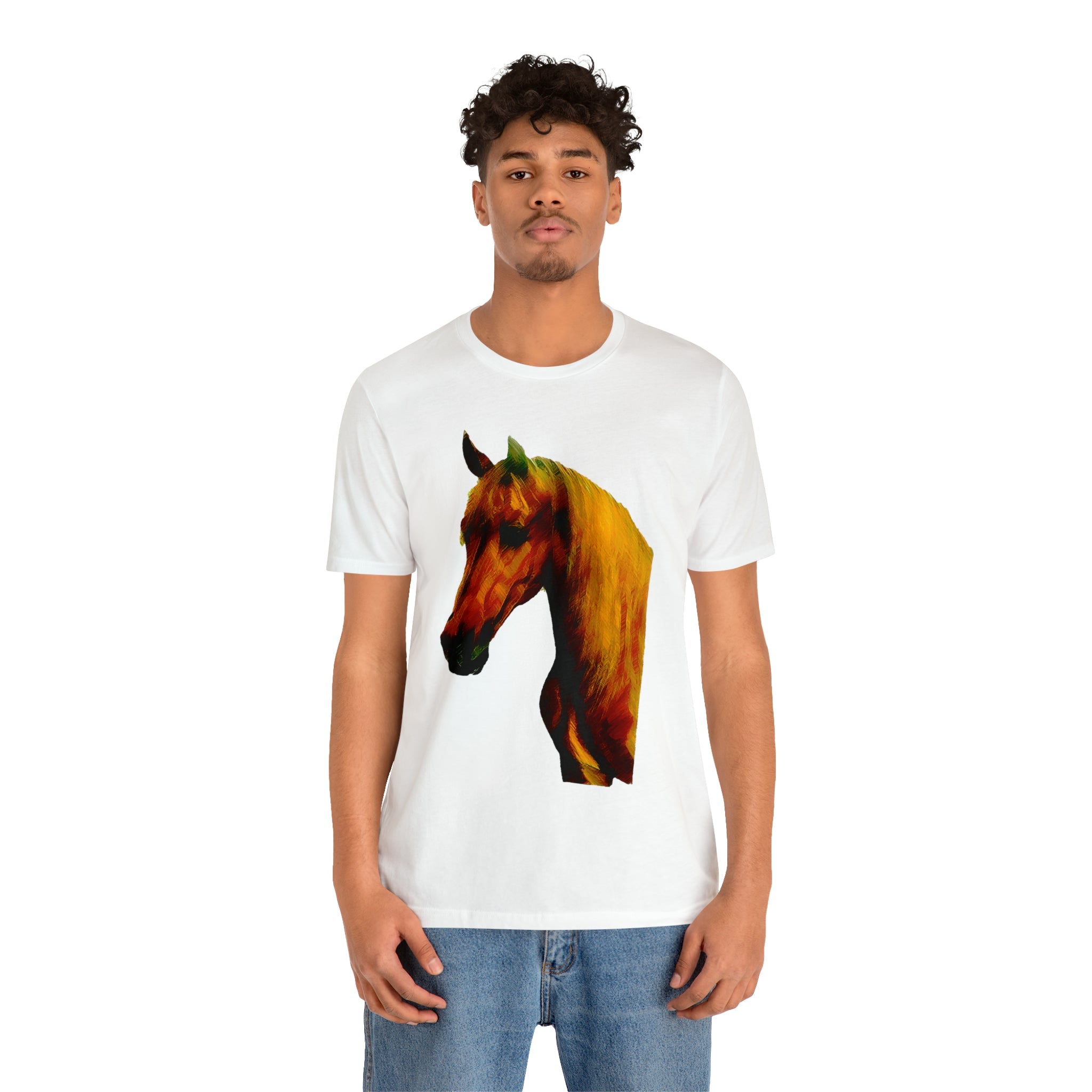 Unisex Jersey Short Sleeve Tee Horse Head Print