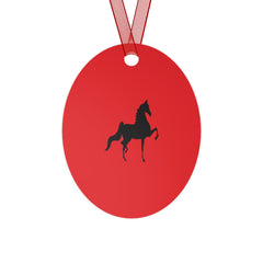 Metal Ornaments Red with Saddlebred Print