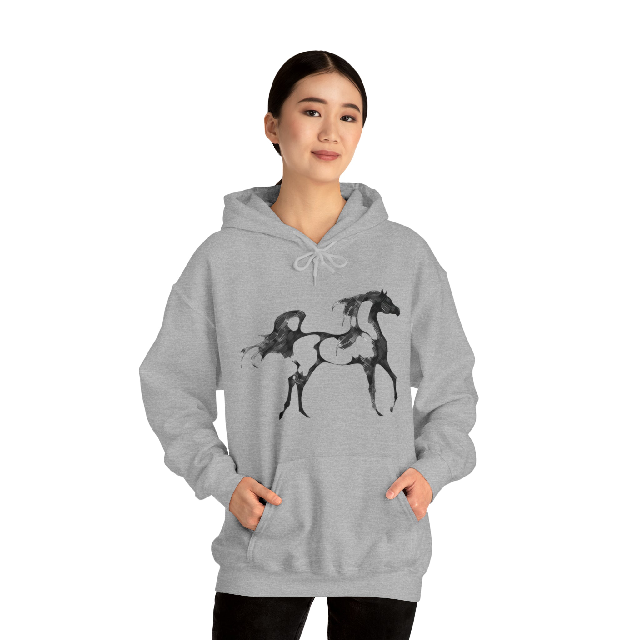 Unisex Heavy Blend™ Hooded Sweatshirt Arabian Horse front Print