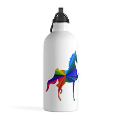 Multi Color Saddlebred Print Stainless Steel Water Bottle WHITE