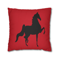 Saddlebred Print Spun Polyester Square Pillow Case RED - AdeleEmbroidery