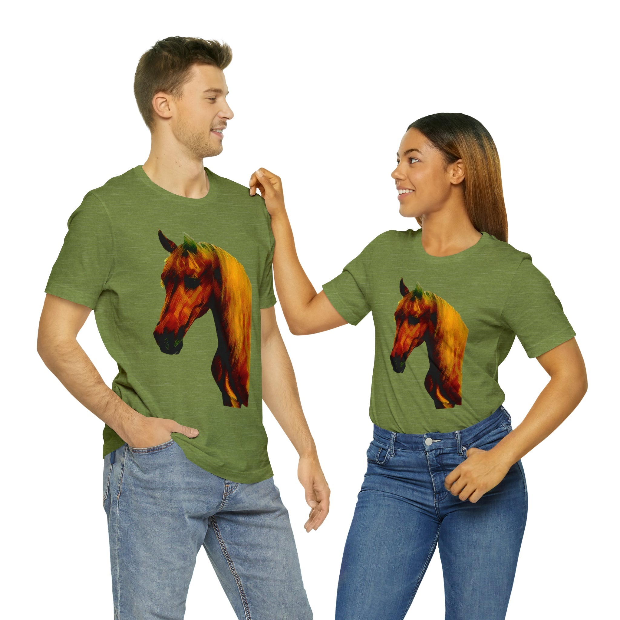 Unisex Jersey Short Sleeve Tee Horse Head Print