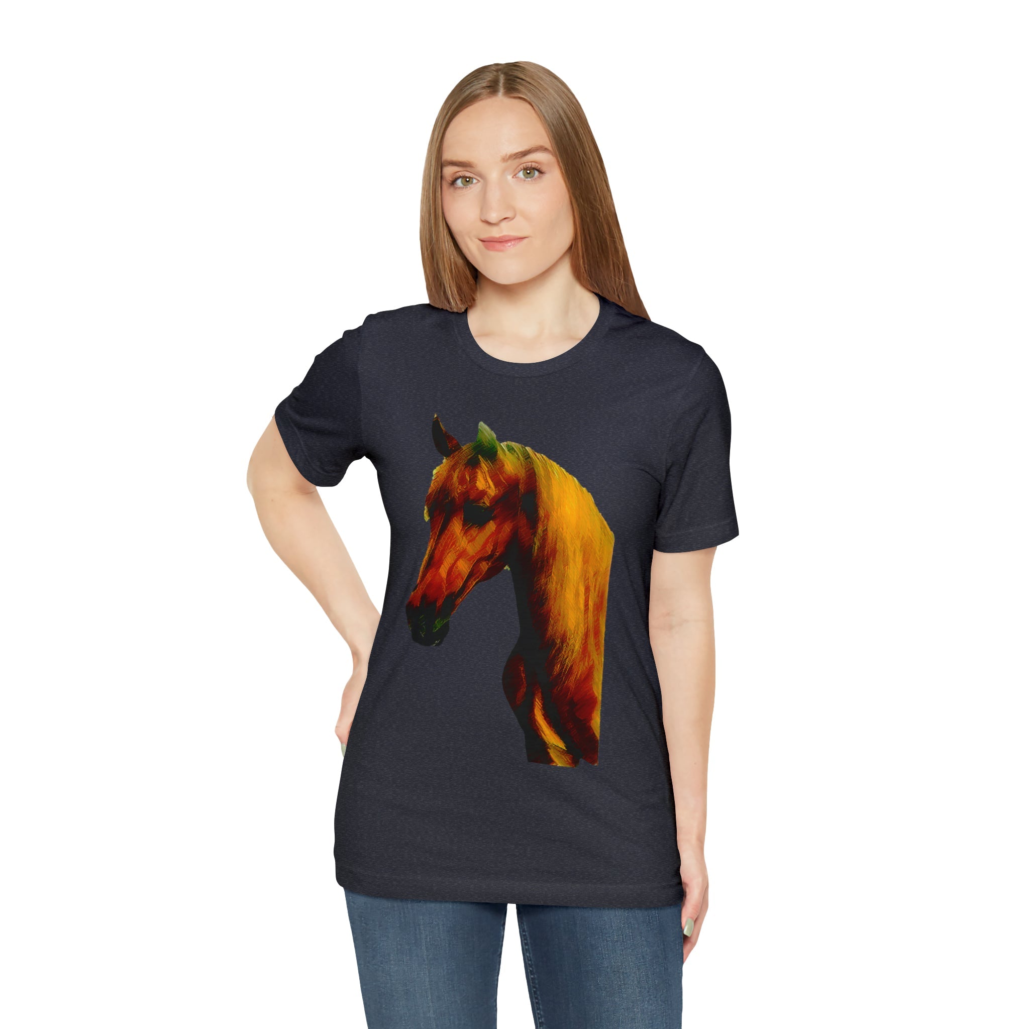 Unisex Jersey Short Sleeve Tee Horse Head Print