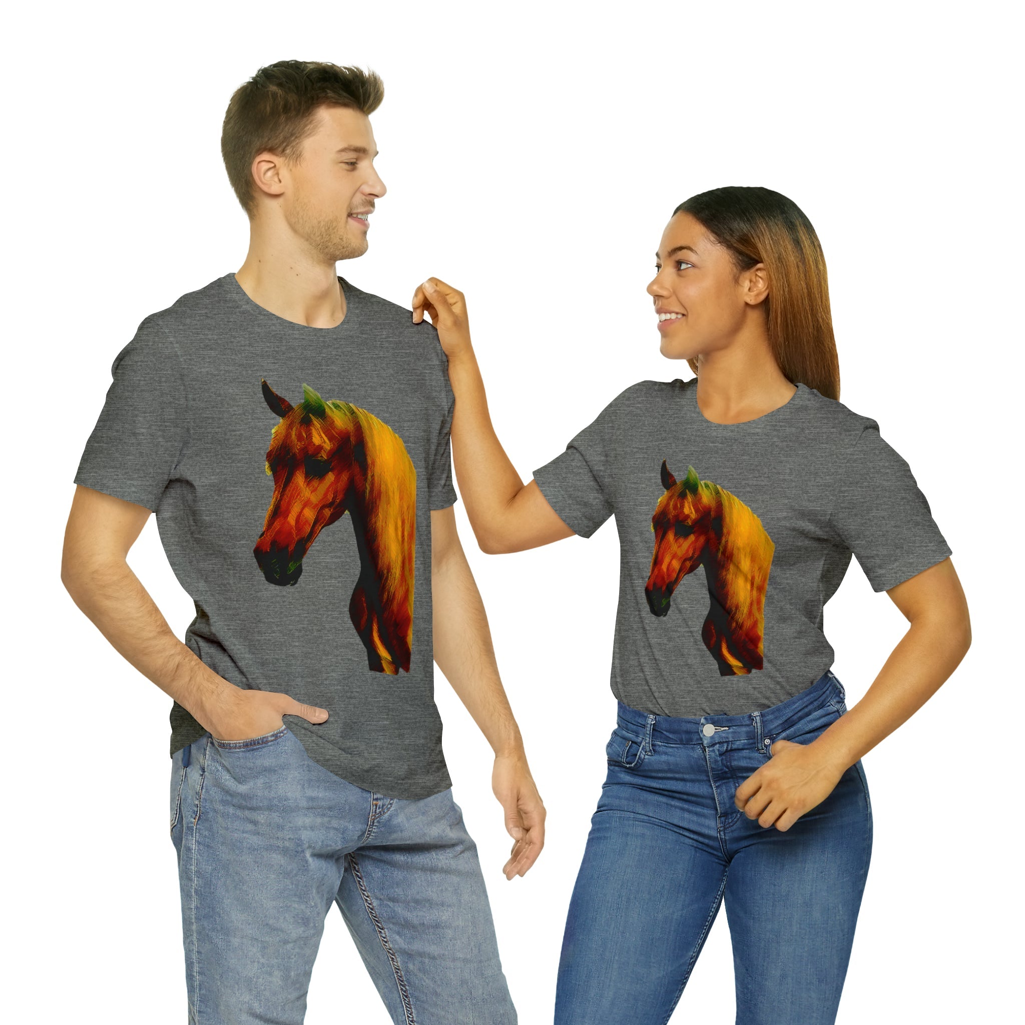 Unisex Jersey Short Sleeve Tee Horse Head Print