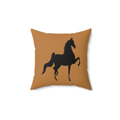 Saddlebred Print Spun Polyester Square Pillow Light Brown/Tan - AdeleEmbroidery