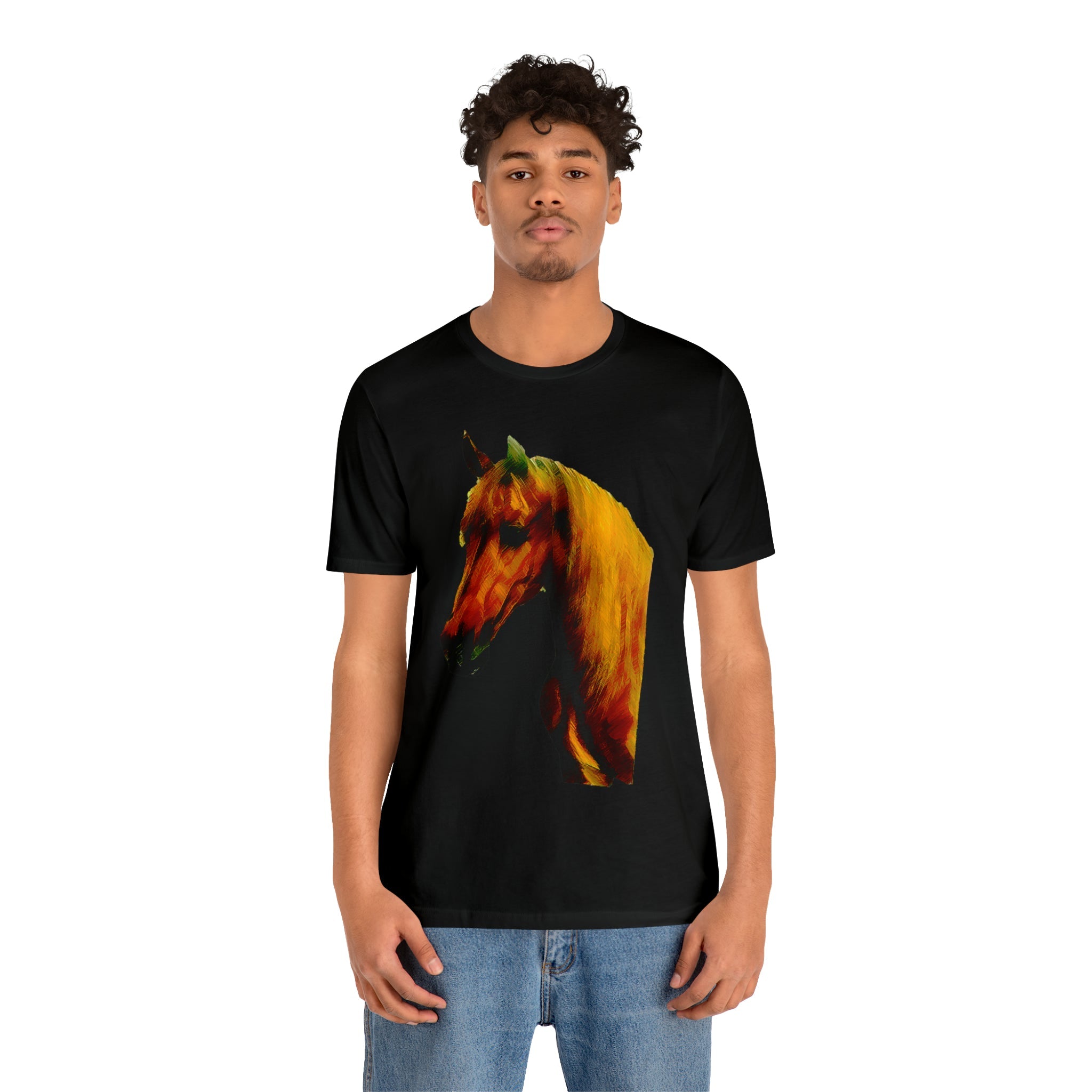 Unisex Jersey Short Sleeve Tee Horse Head Print