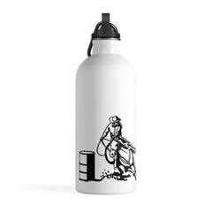 Barrel Racing Print Stainless Steel Water Bottle WHITE