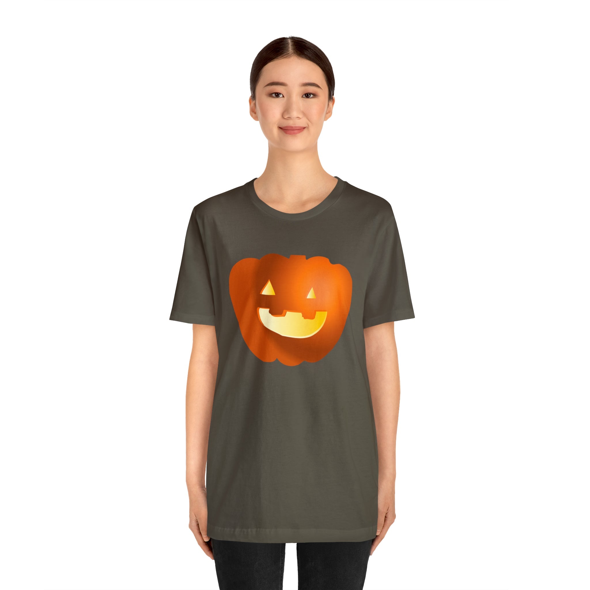 Unisex Jersey Short Sleeve Tee with Pumpkin Print