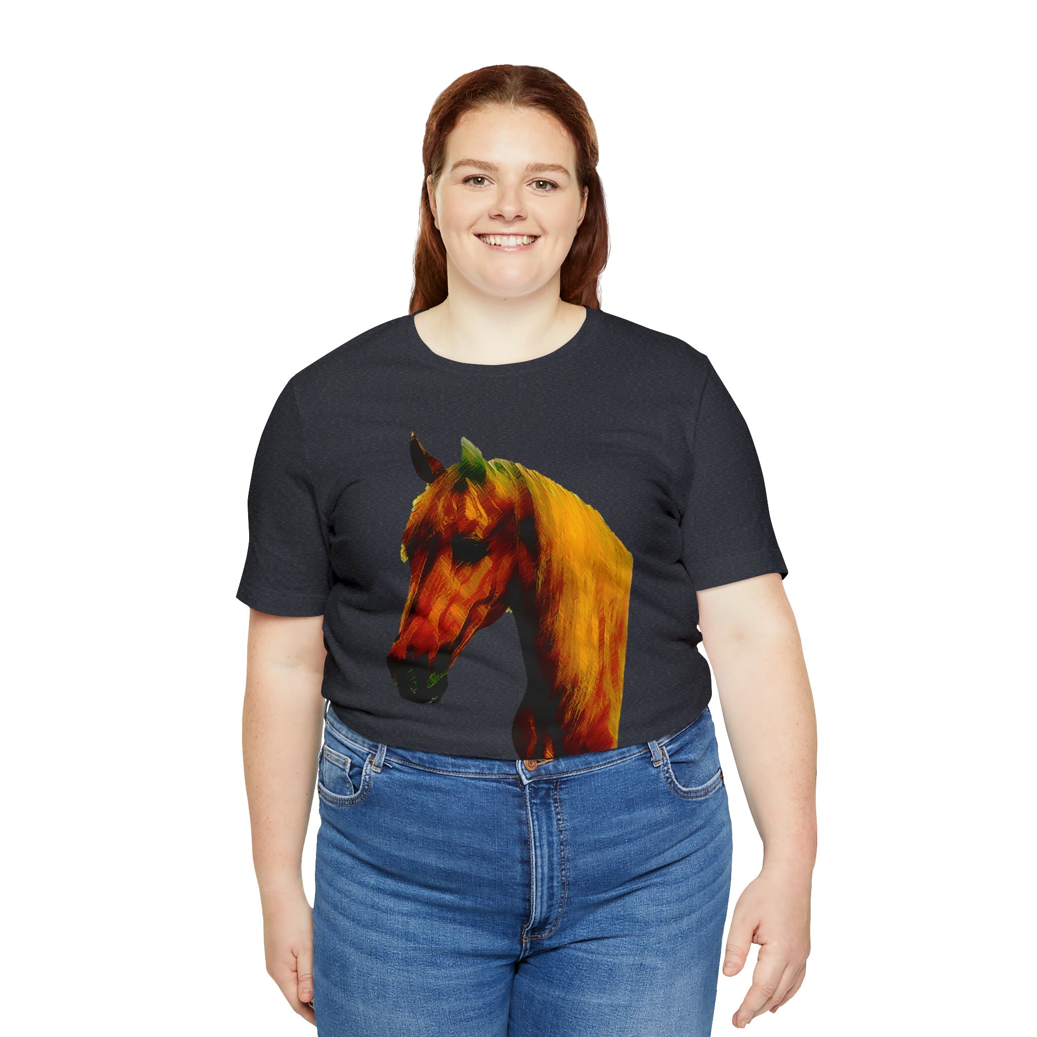 Unisex Jersey Short Sleeve Tee Horse Head Print