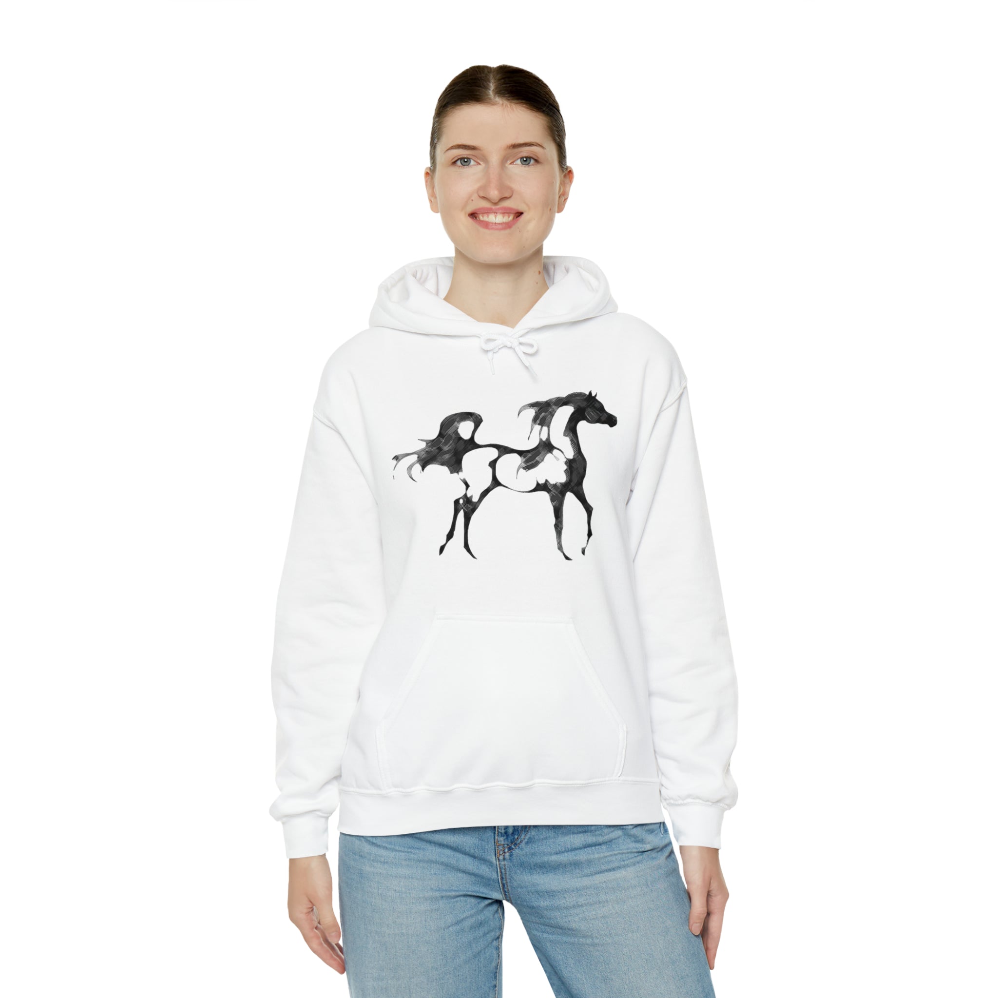 Unisex Heavy Blend™ Hooded Sweatshirt Arabian Horse front Print