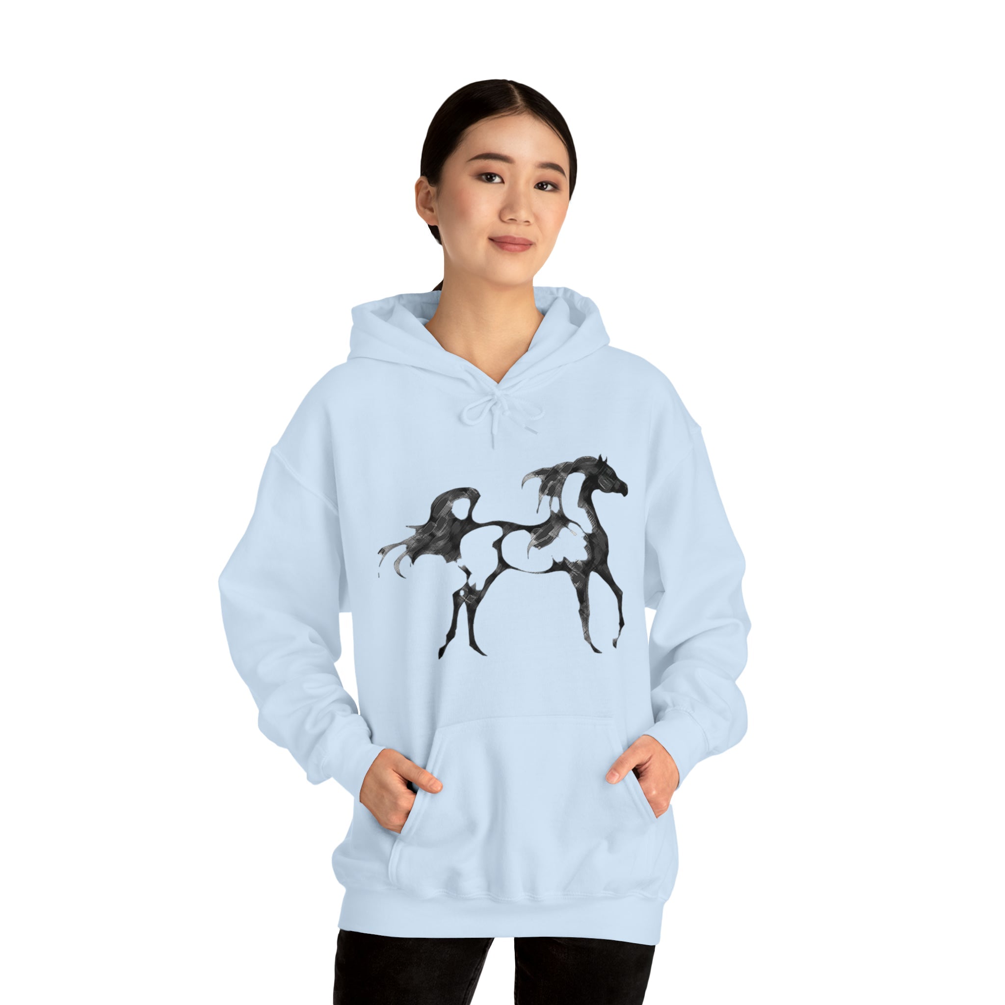 Unisex Heavy Blend™ Hooded Sweatshirt Arabian Horse front Print