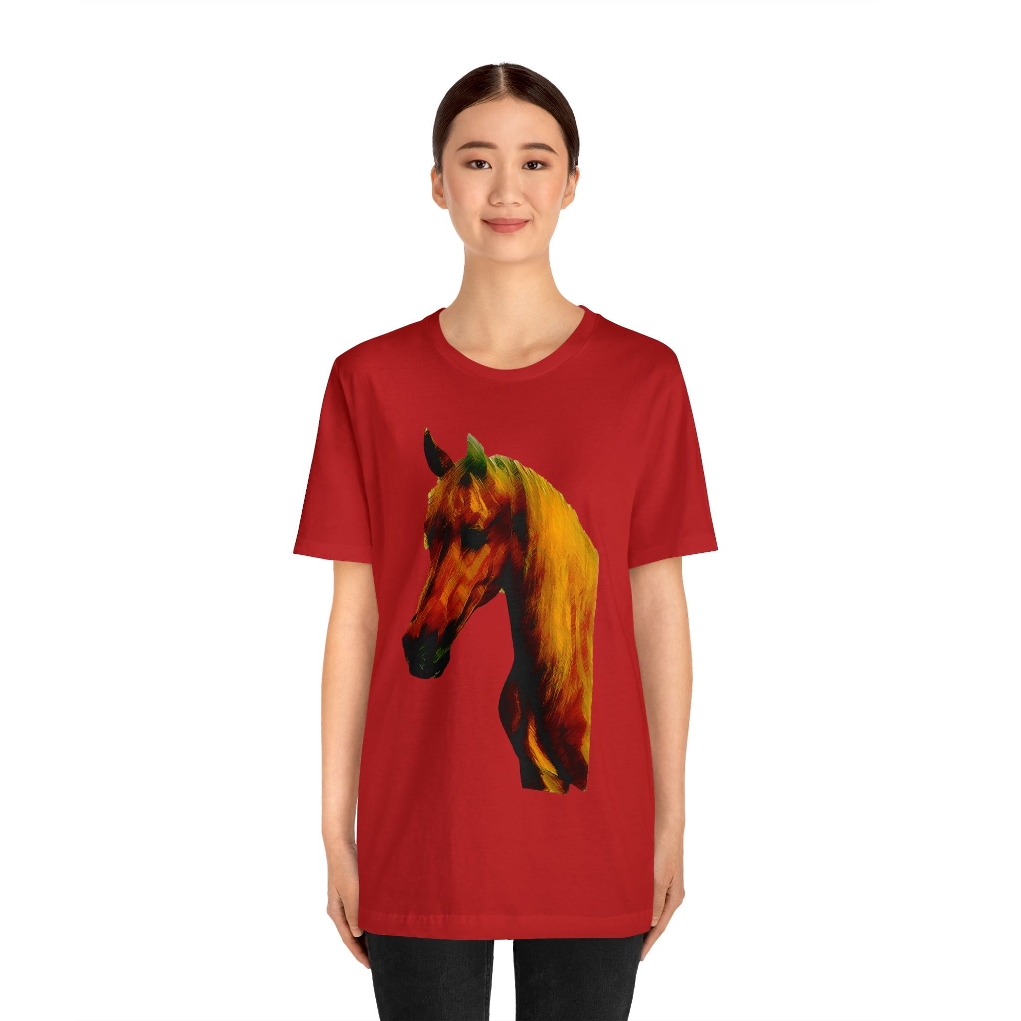 Unisex Jersey Short Sleeve Tee Horse Head Print