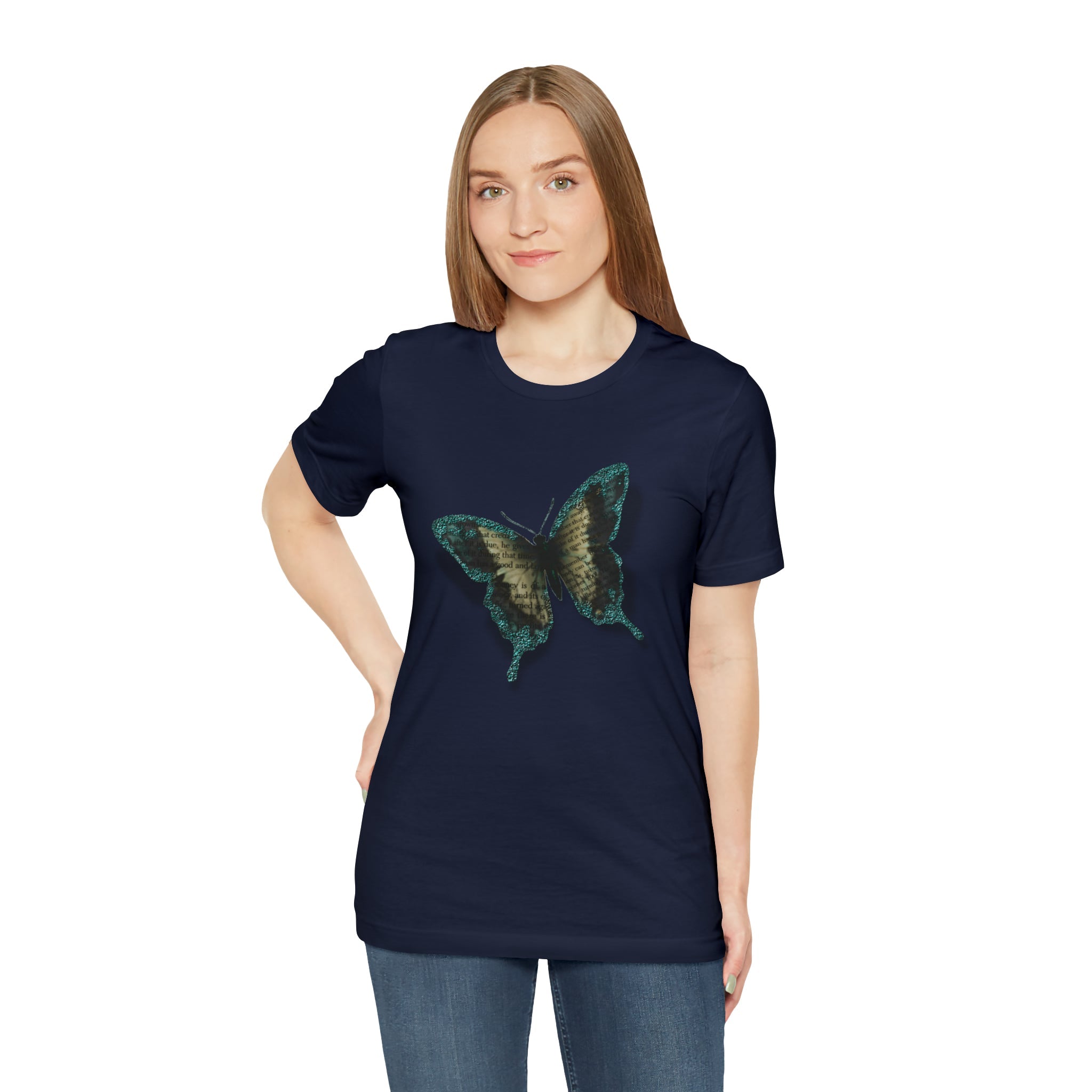 Unisex Jersey Short Sleeve Tee with Butterfly Print