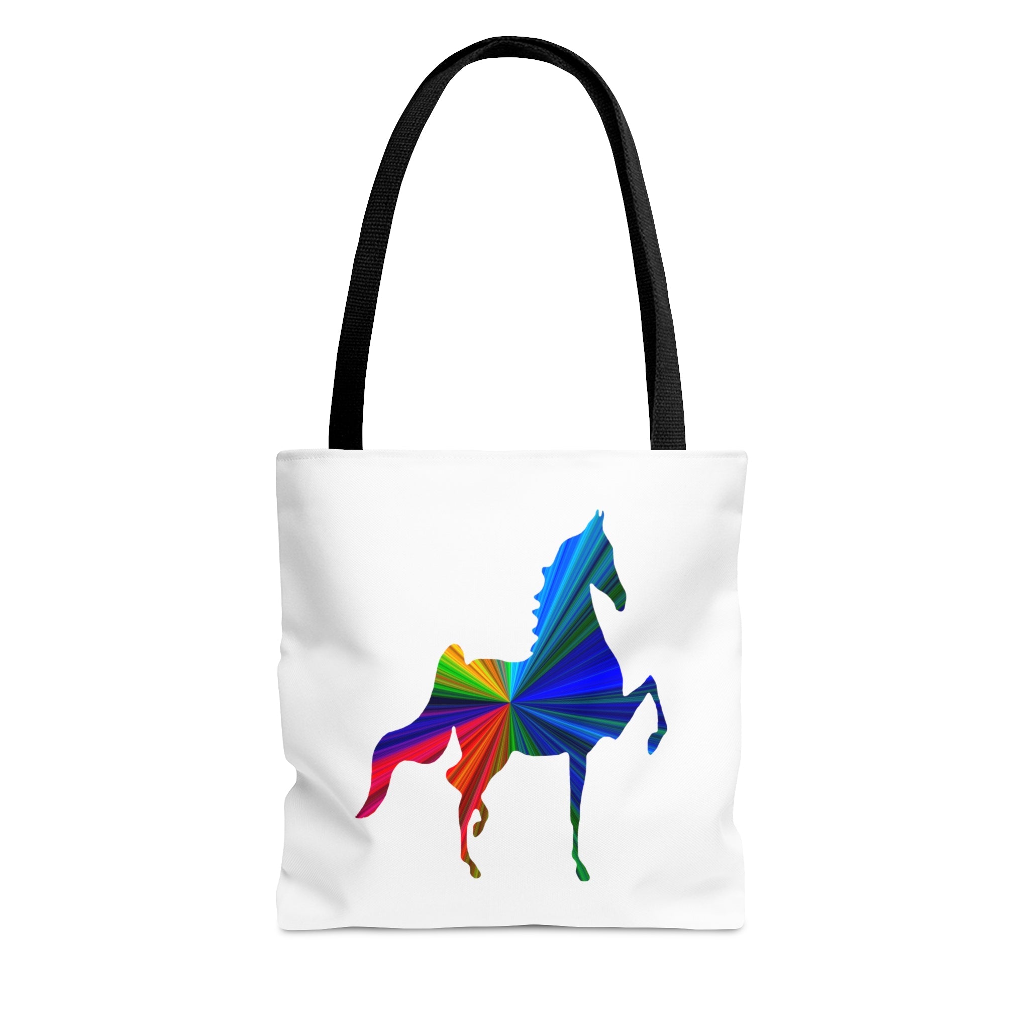 Saddlebred Multi Color Print White Tote Bag - AdeleEmbroidery