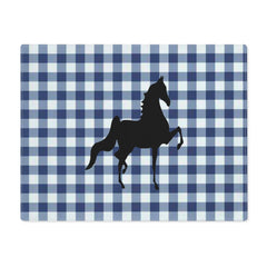 Placemat Blue and White with Black Saddlebred