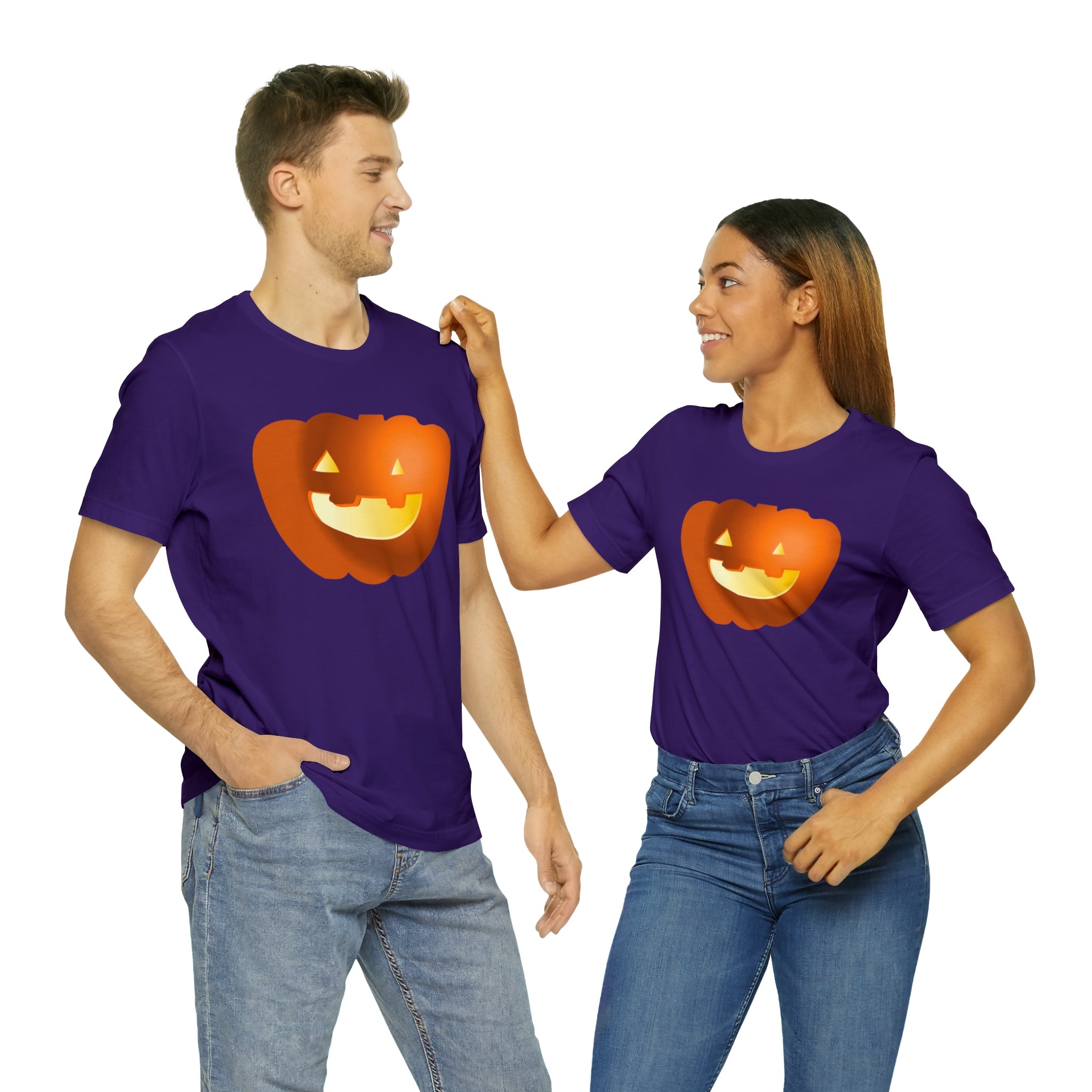 Unisex Jersey Short Sleeve Tee with Pumpkin Print