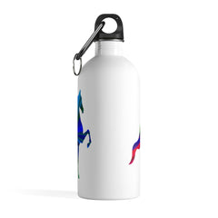 Multi Color Saddlebred Print Stainless Steel Water Bottle WHITE