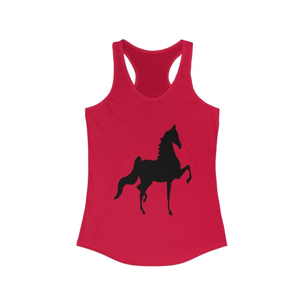 Women's Ideal Racerback Tank Saddlebred Print front & back - AdeleEmbroidery