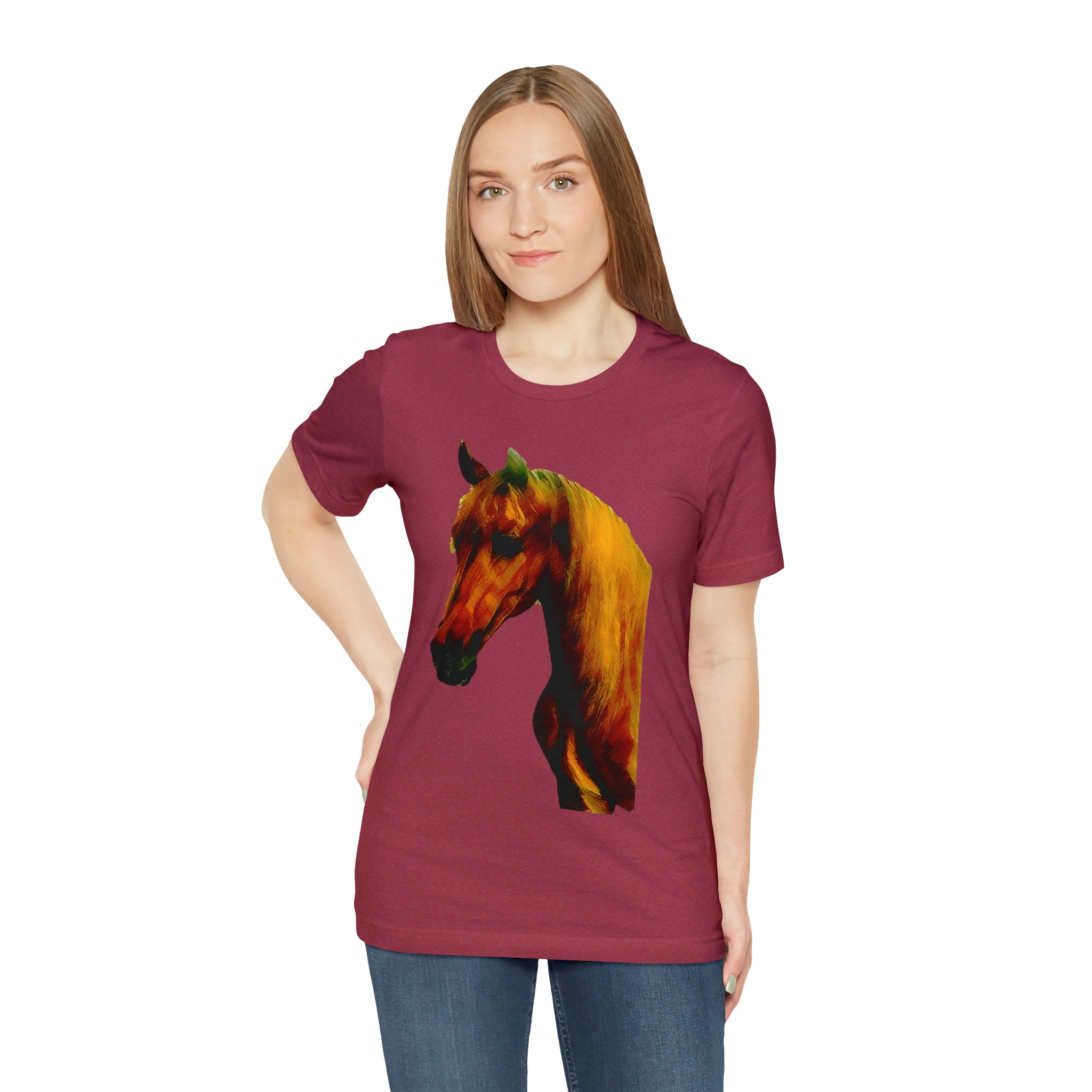 Unisex Jersey Short Sleeve Tee Horse Head Print